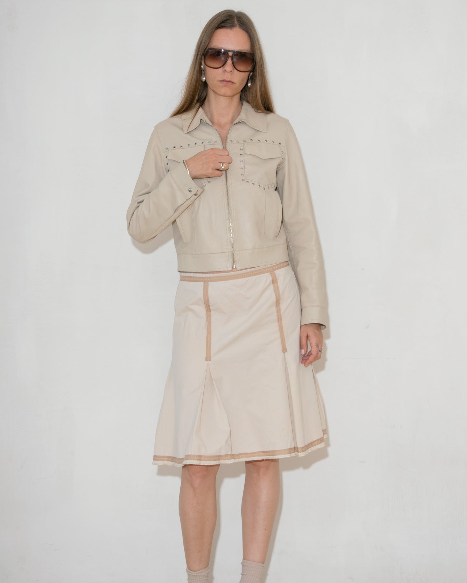 Leather Eyelet Jacket
