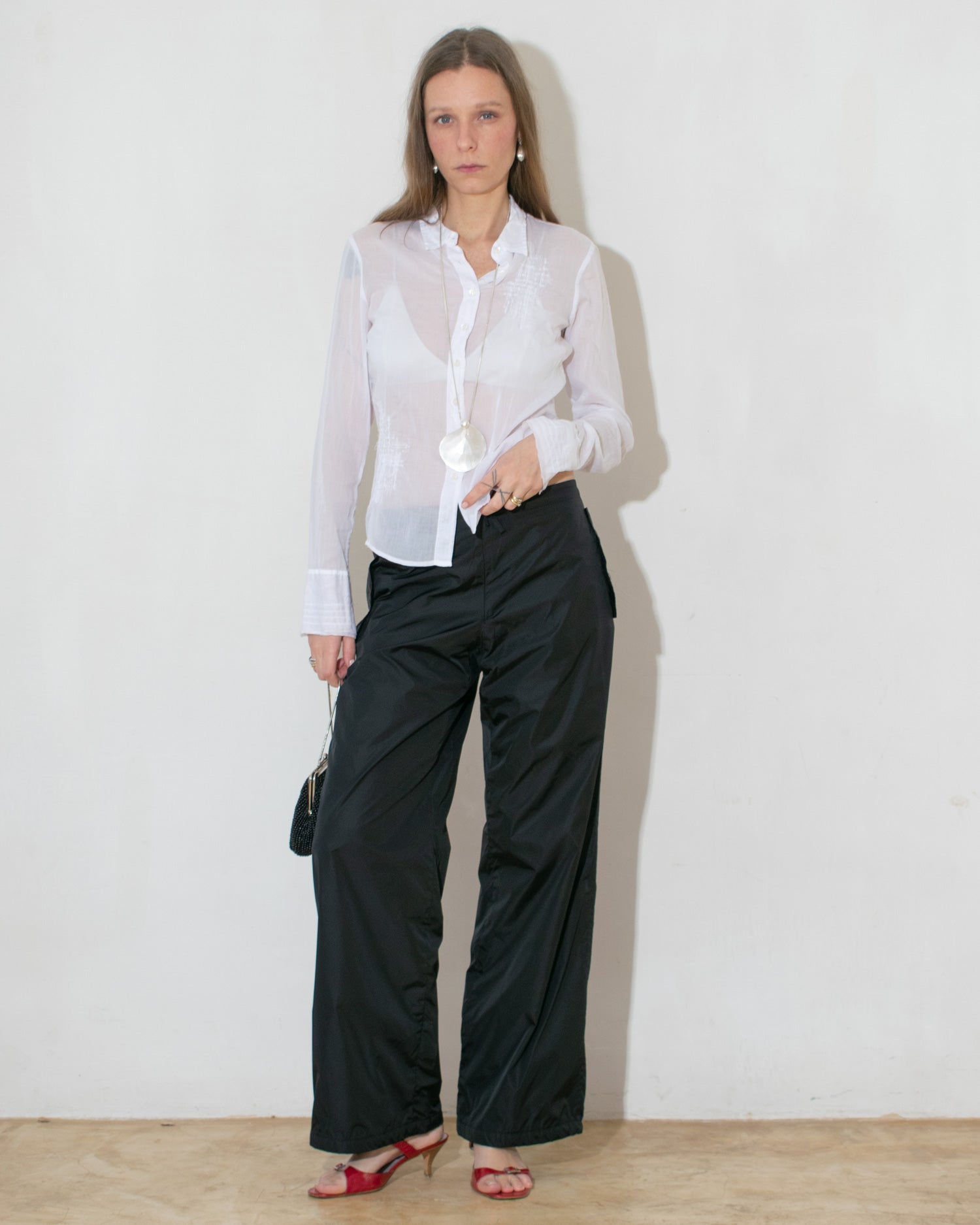 Embroidered Parachute Pants