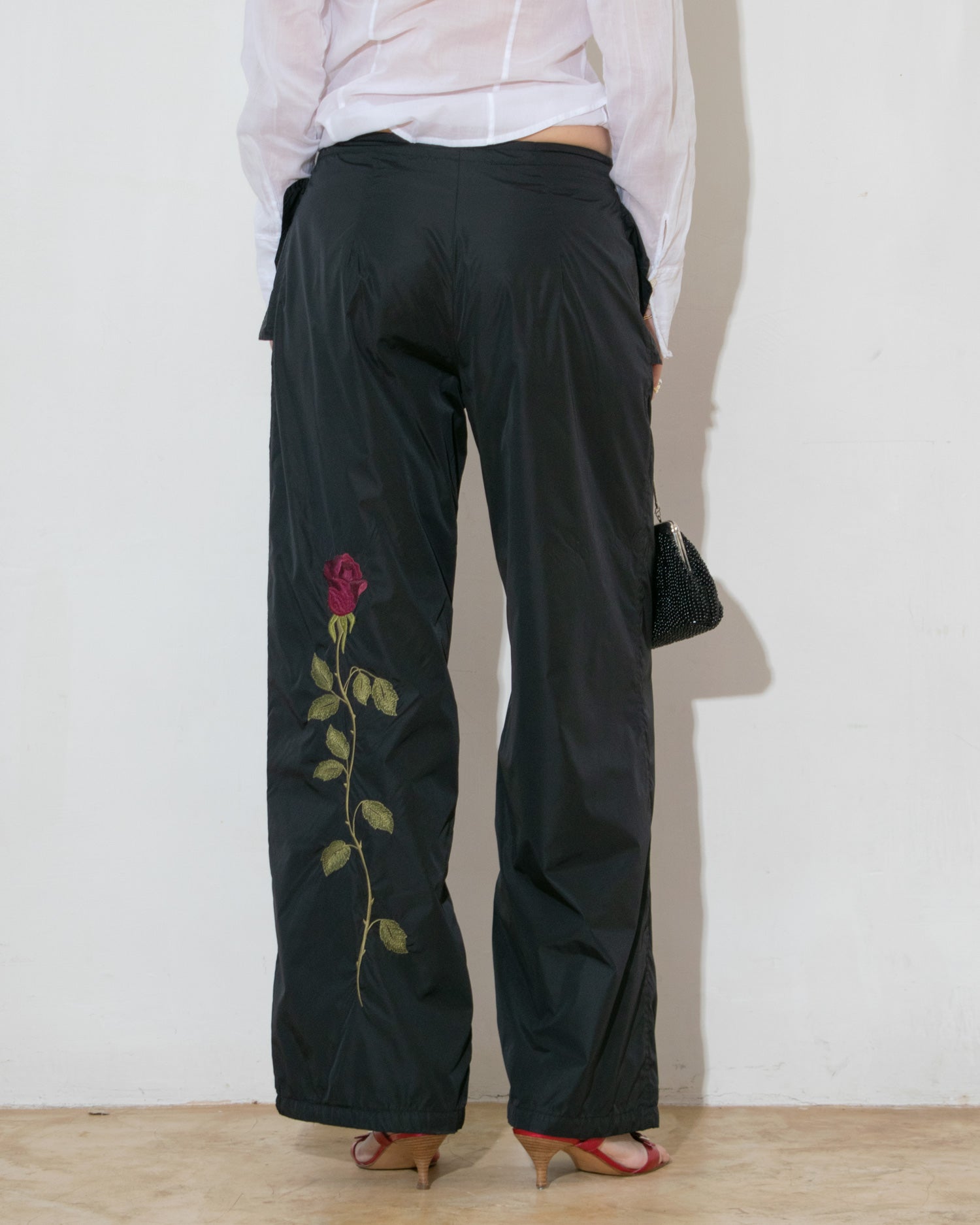 Embroidered Parachute Pants