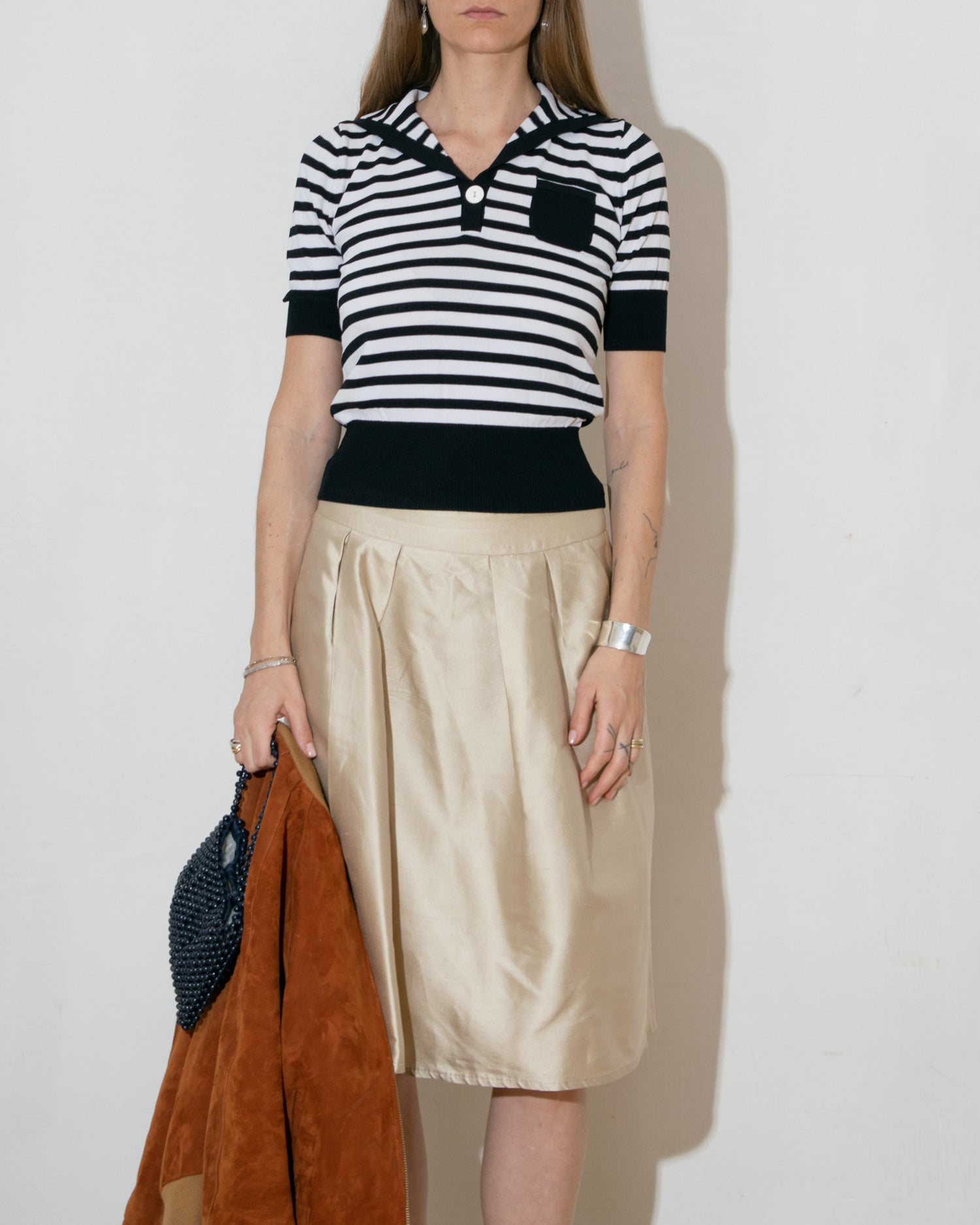 Marinière Knit Polo Top