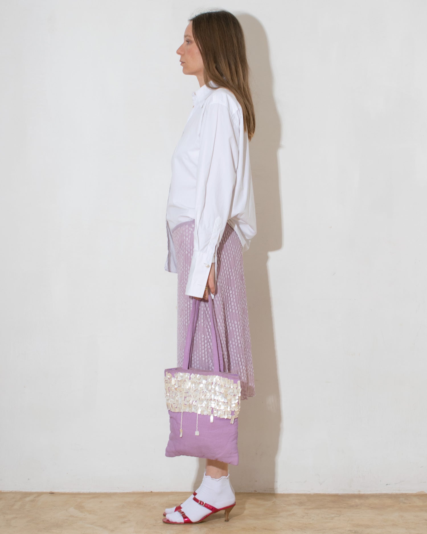 '90s Lilac Jacquard Skirt