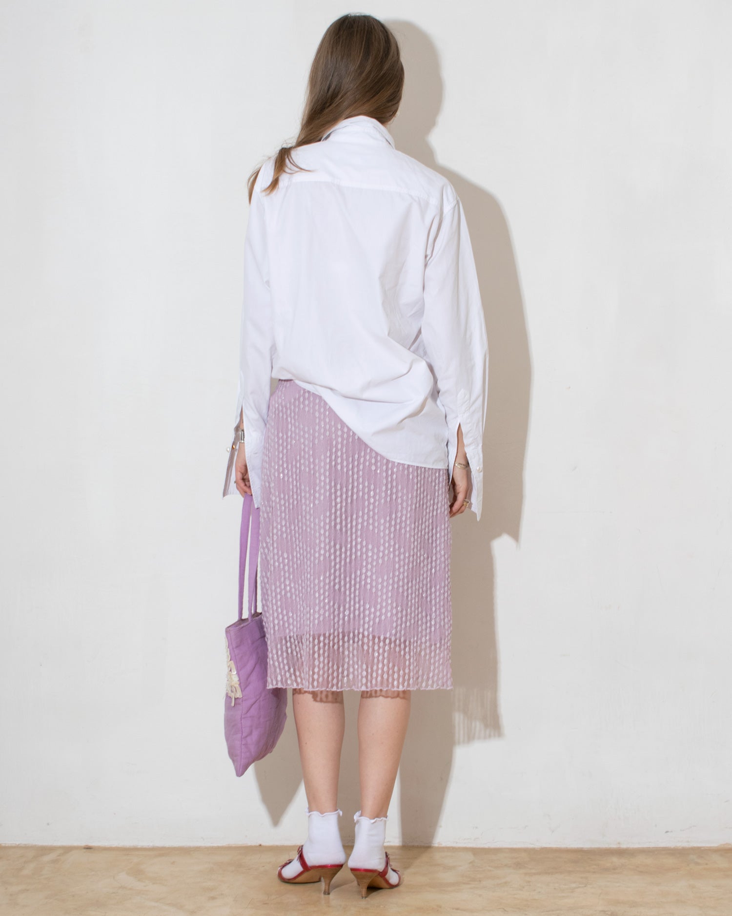 '90s Lilac Jacquard Skirt