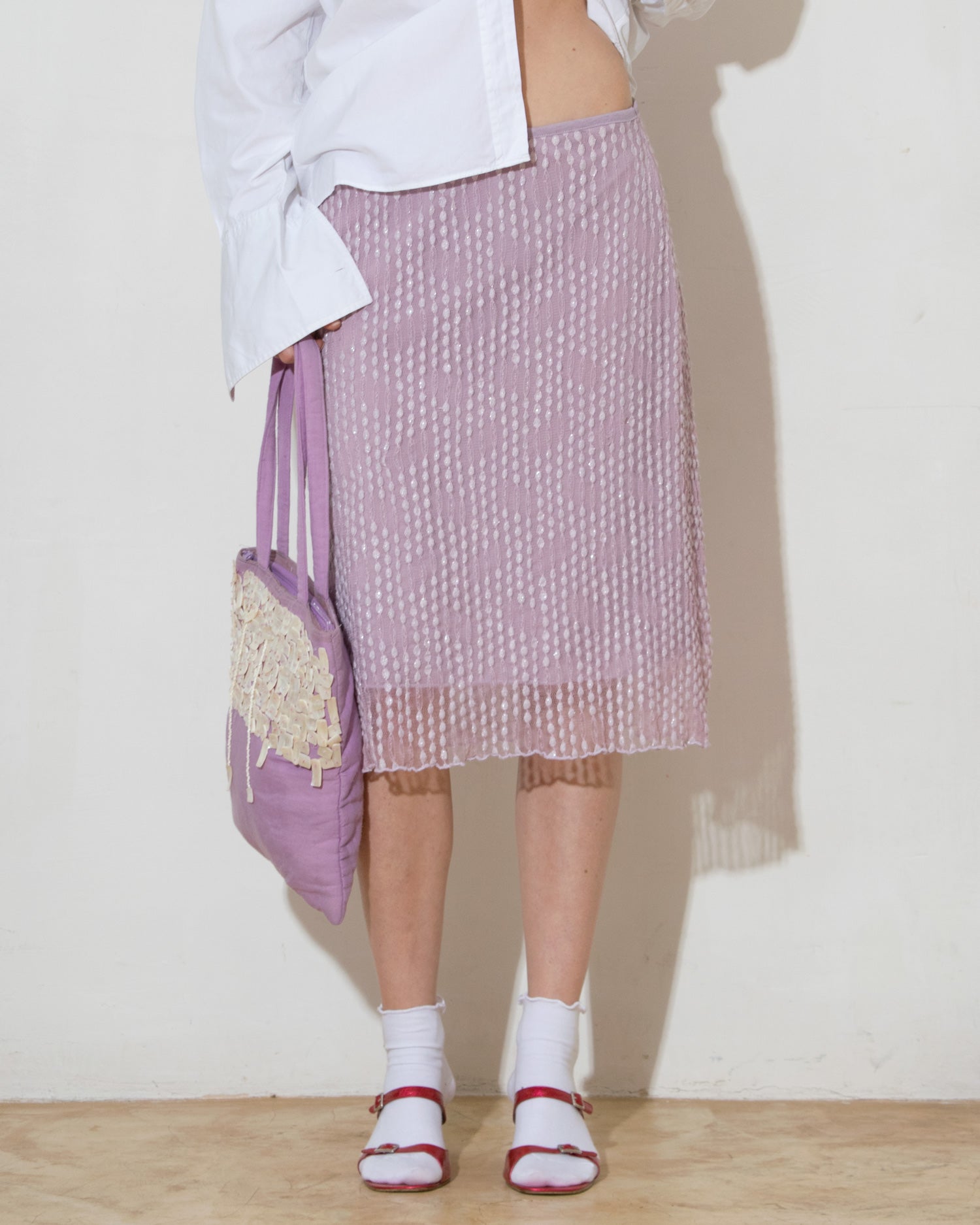 '90s Lilac Jacquard Skirt