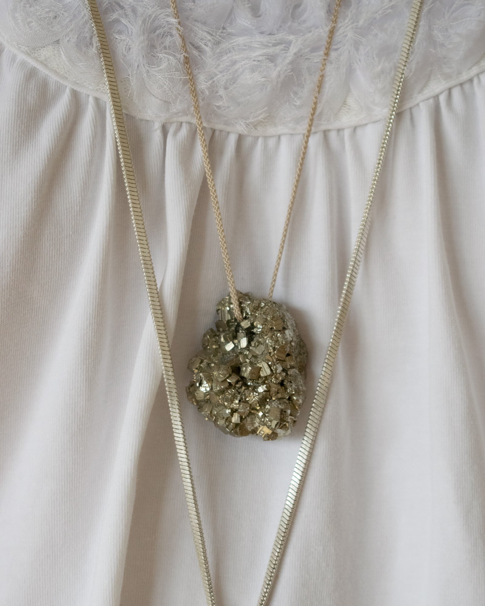 Pyrite Cord Necklace