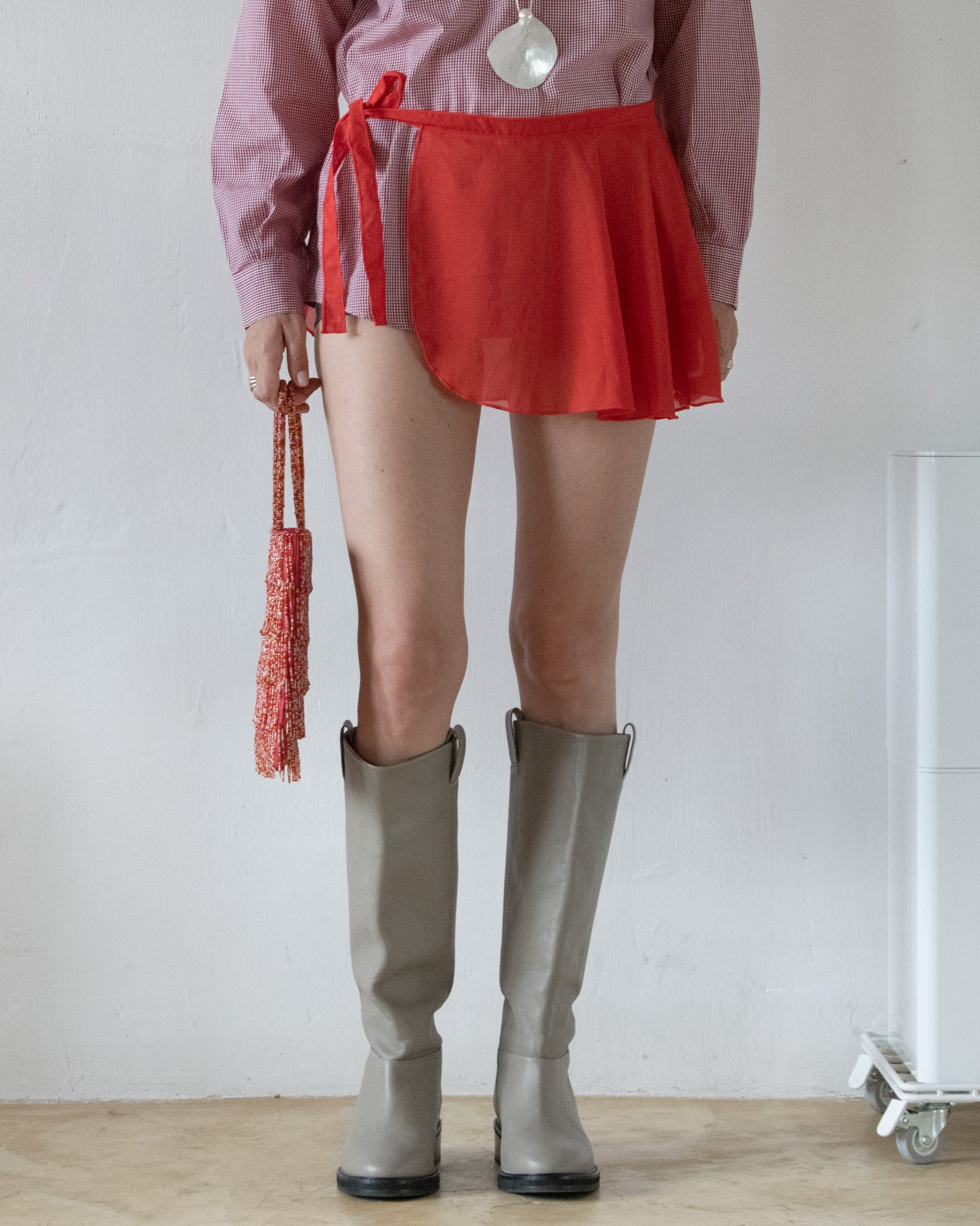 Sheer Ballet Skirt (Red)