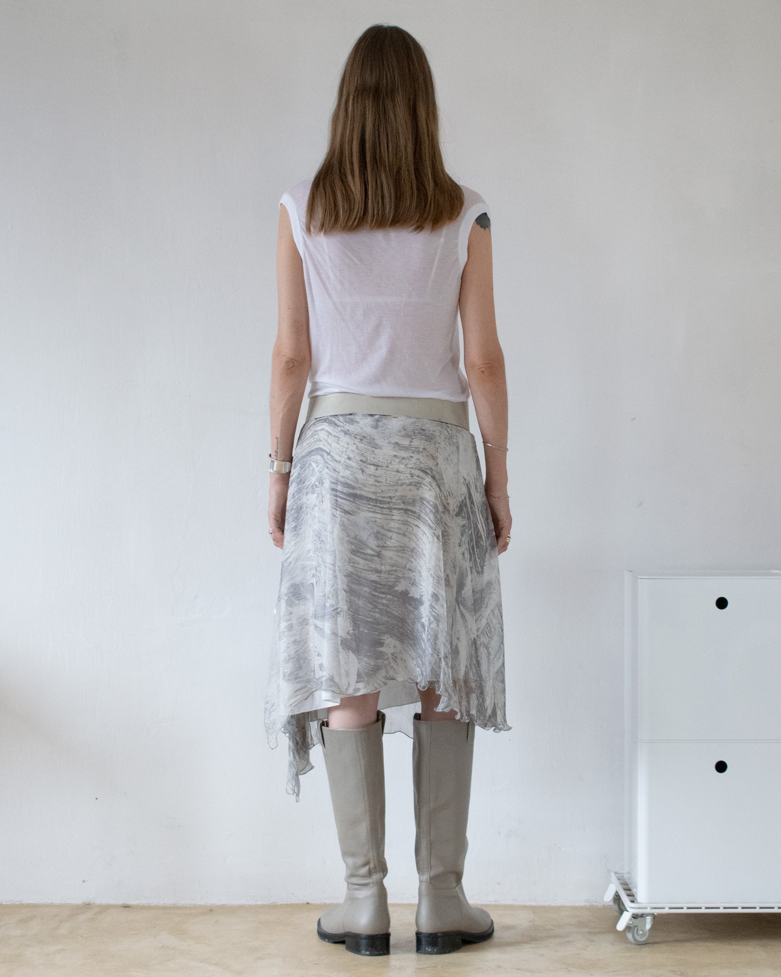 Silk Ruffle Skirt