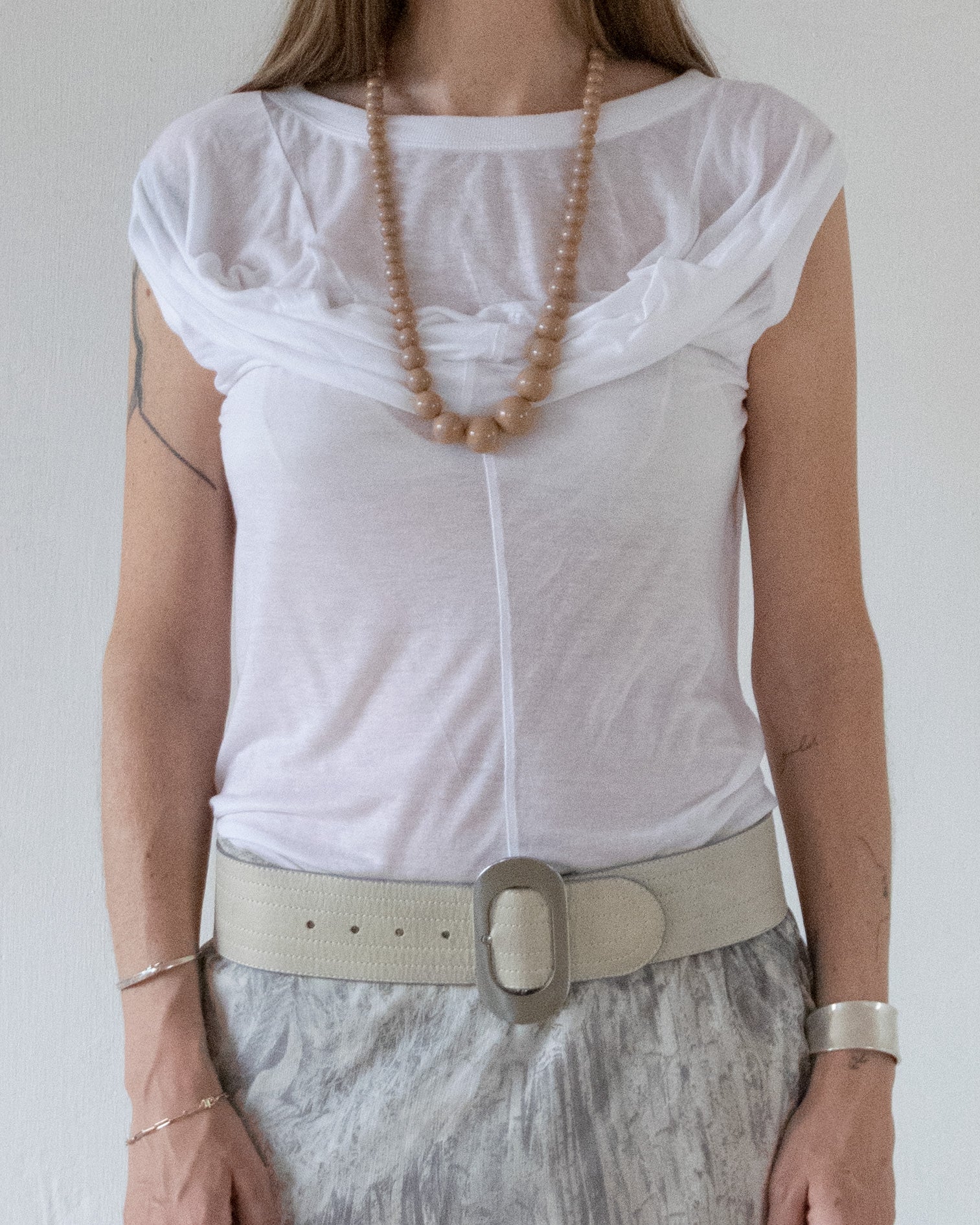 1970s Beaded Necklace (Tan)