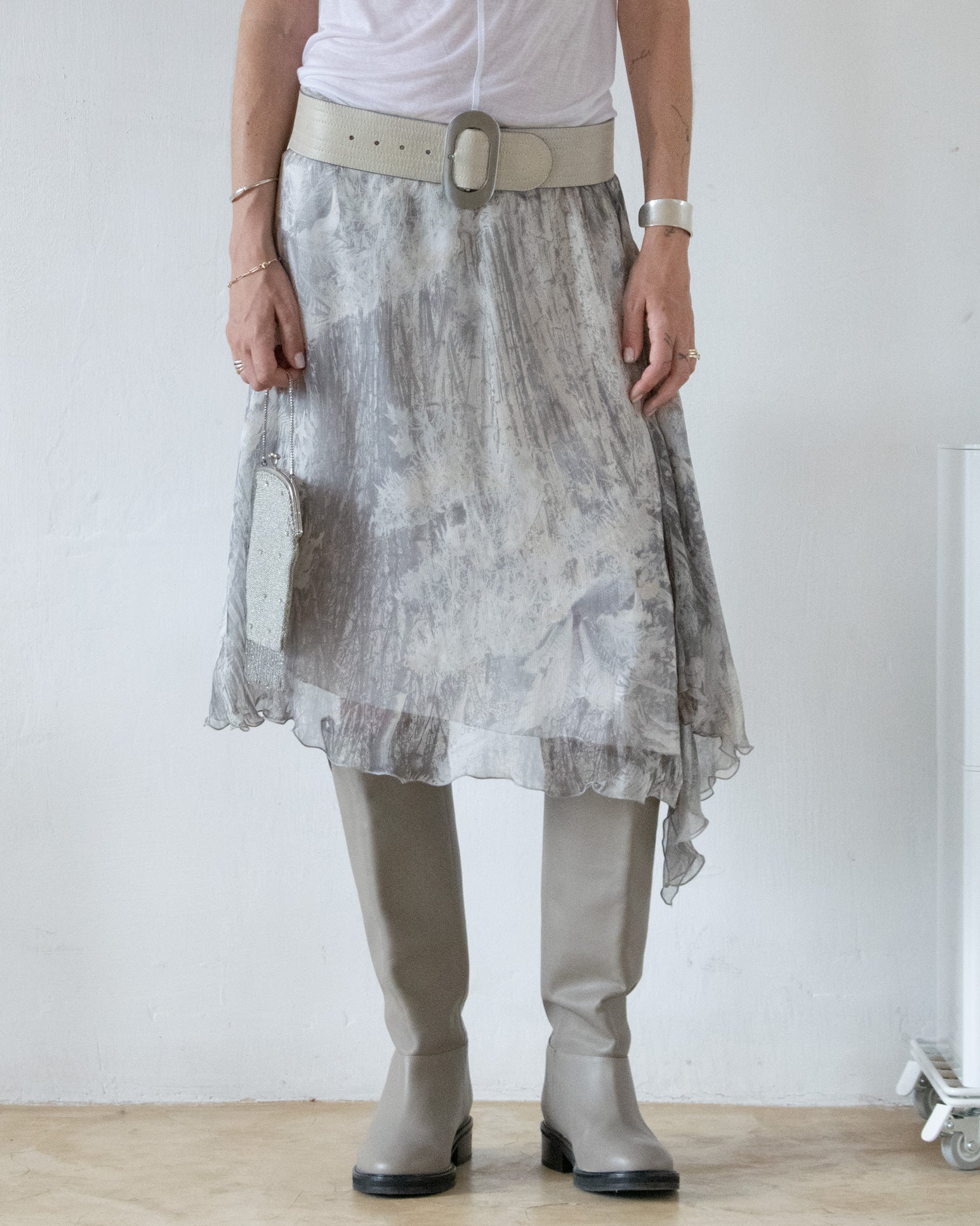 Silk Ruffle Skirt