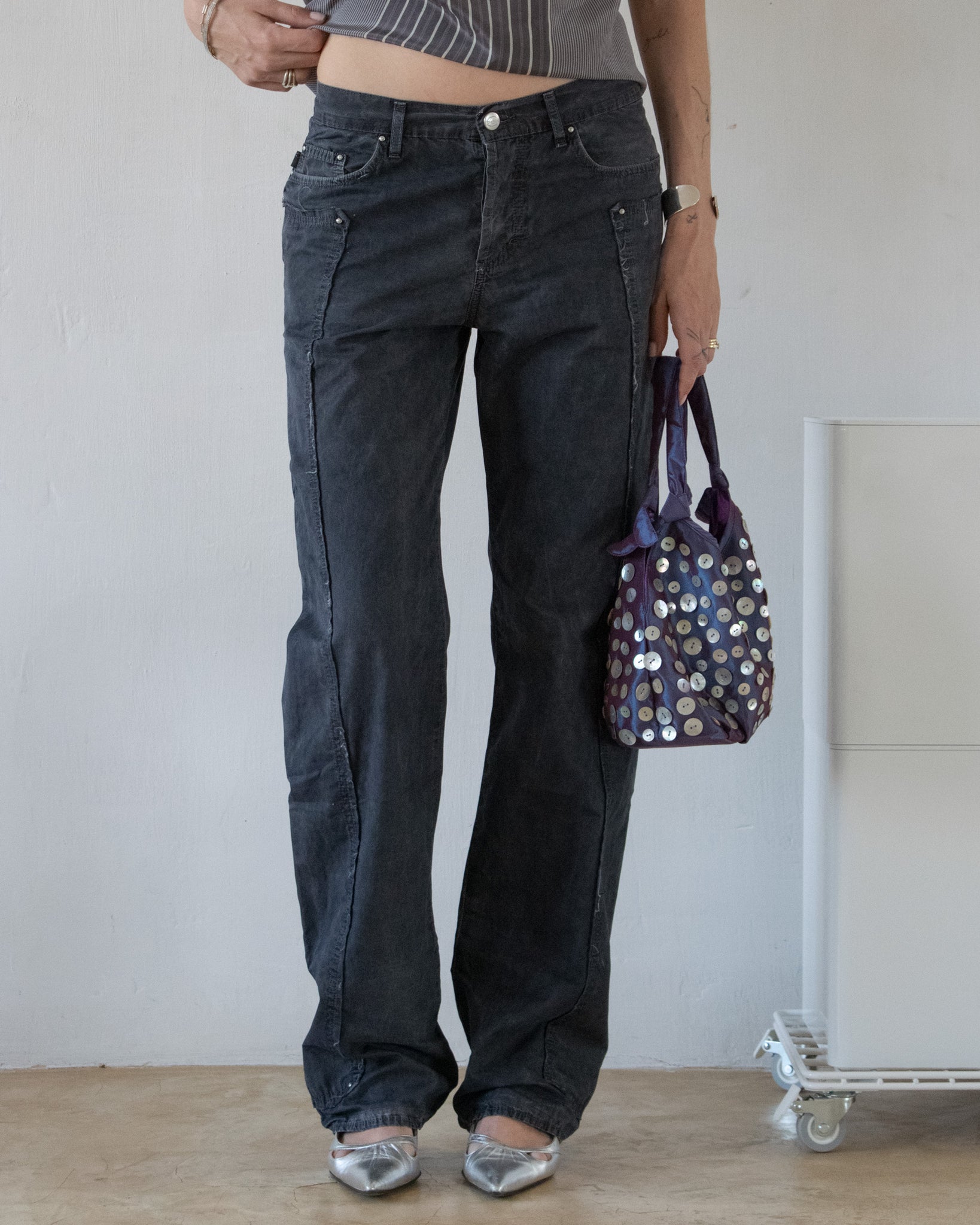 Taffeta Embellished Bag (Purple)