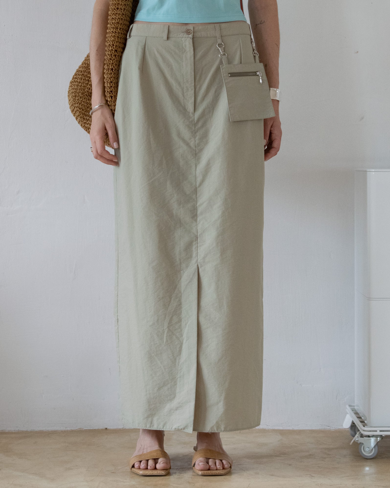 Nylon Maxi Skirt