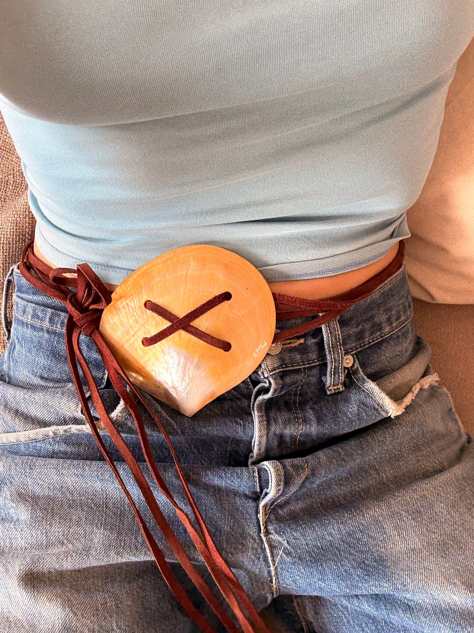 Seashell Suede Belt