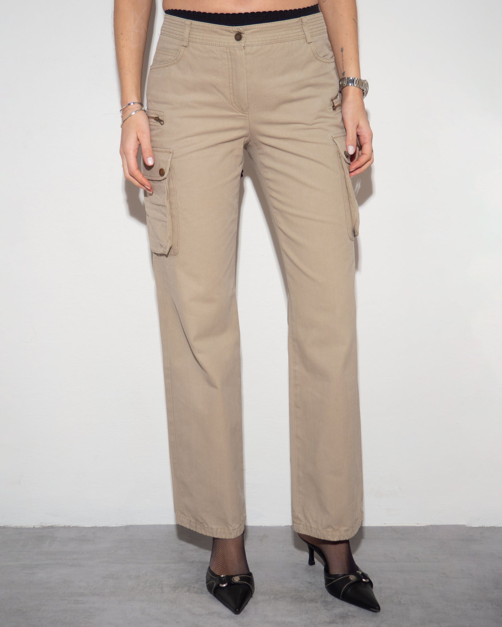 Beige Cargo Pants