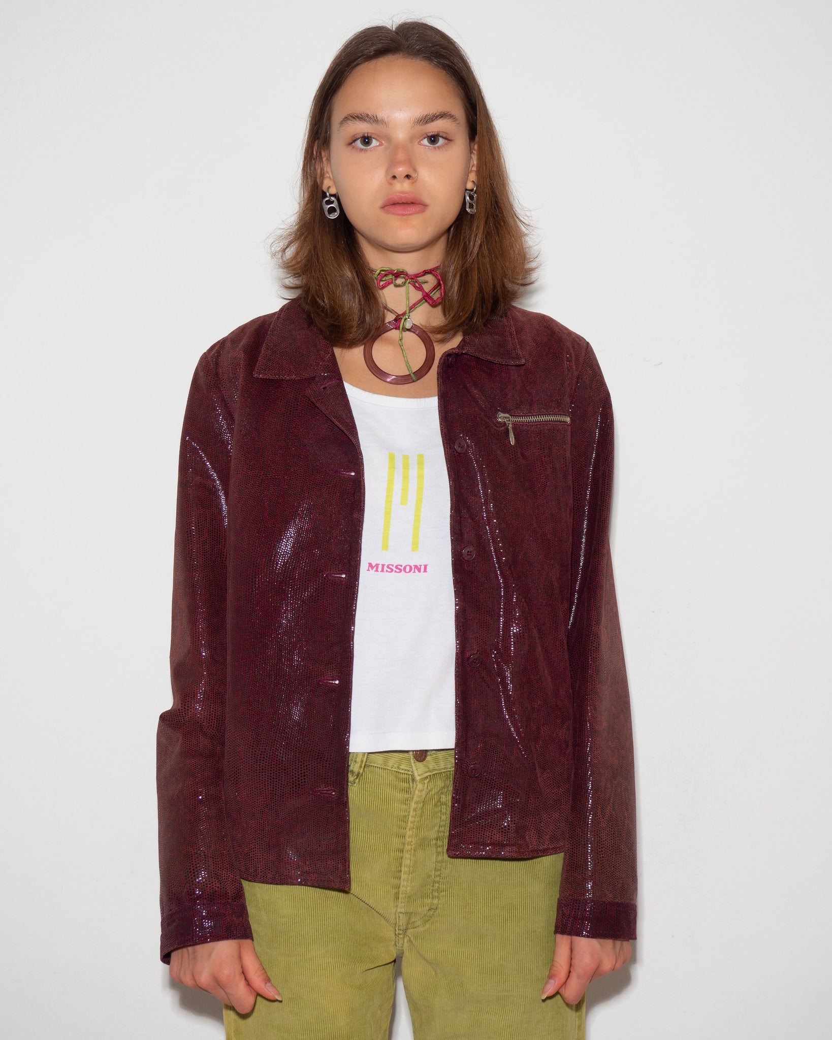 Embossed Leather Jacket