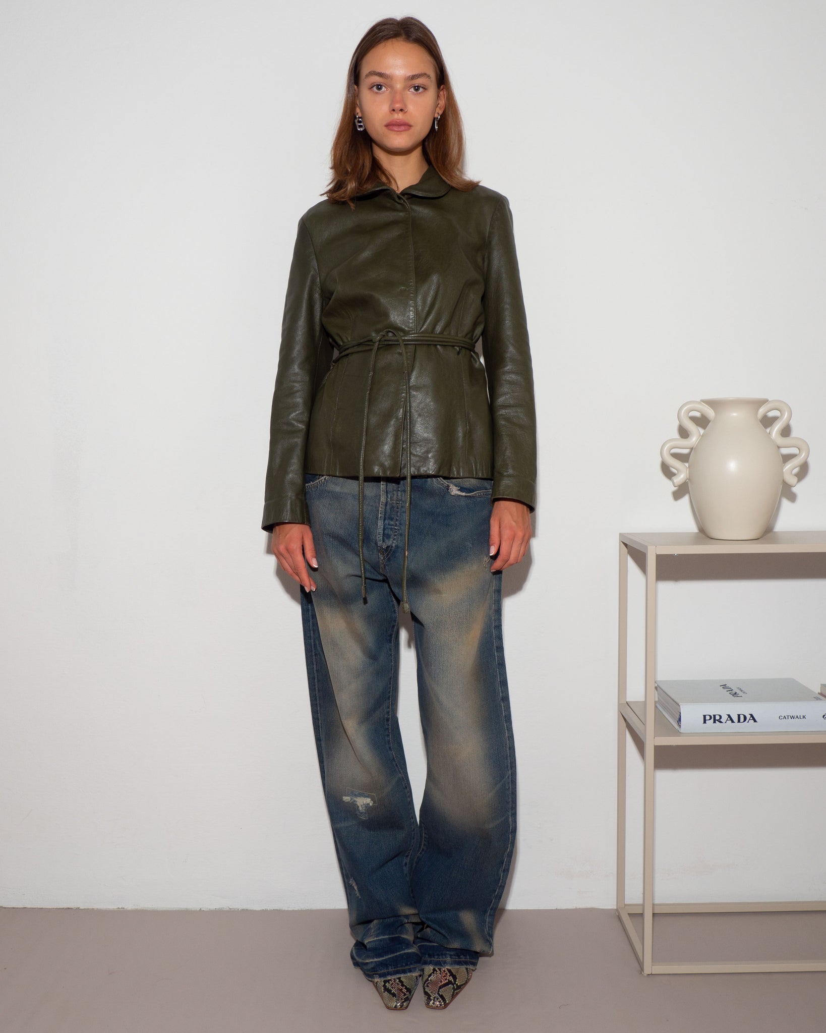 Belted Leather Jacket