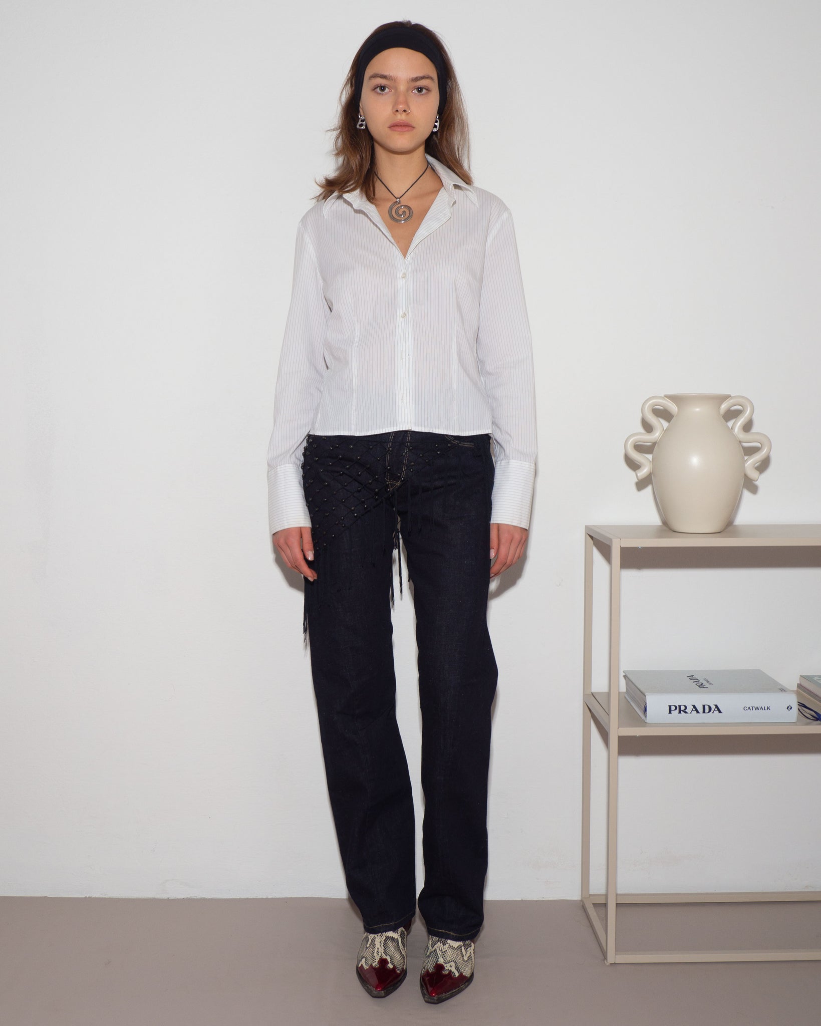 Pinstripe White Shirt
