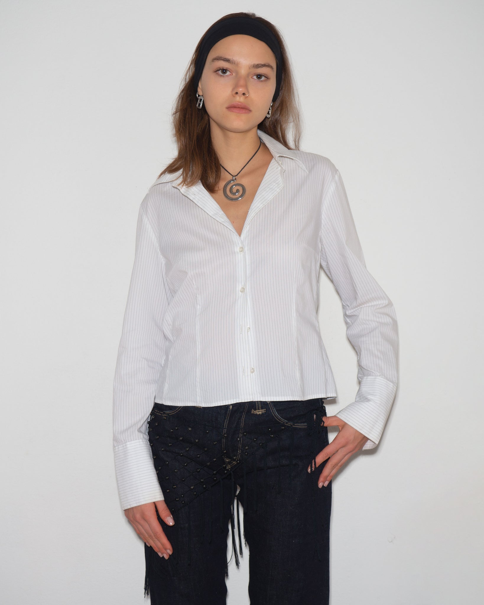 Pinstripe White Shirt
