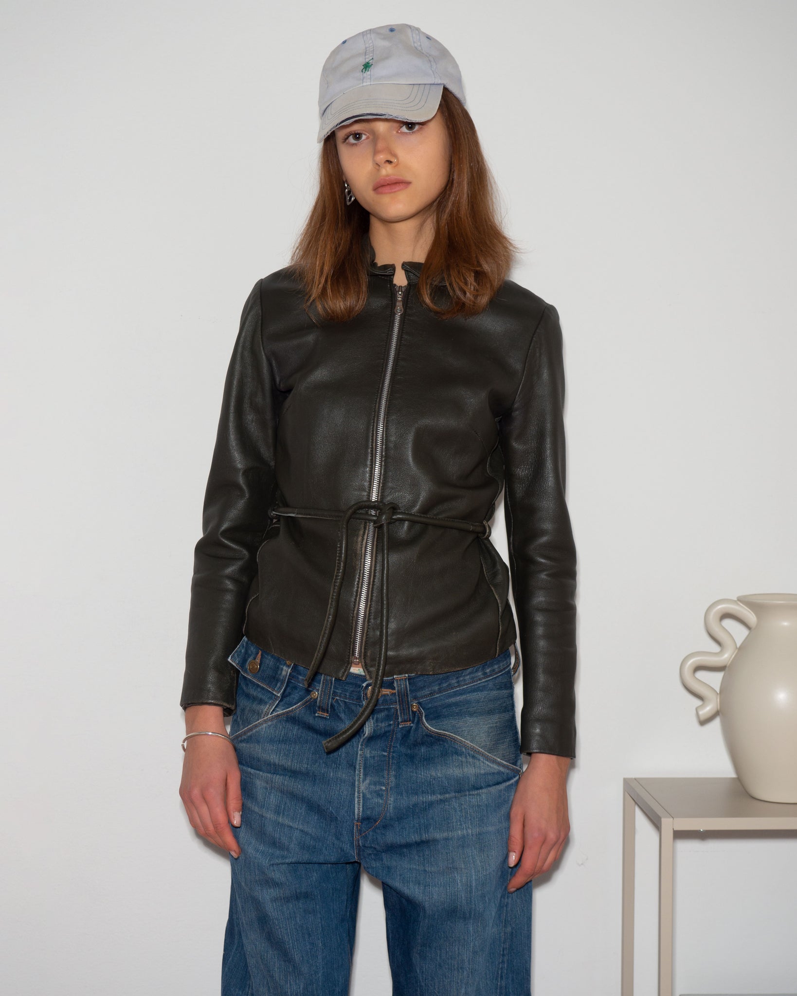 Belted Leather Jacket