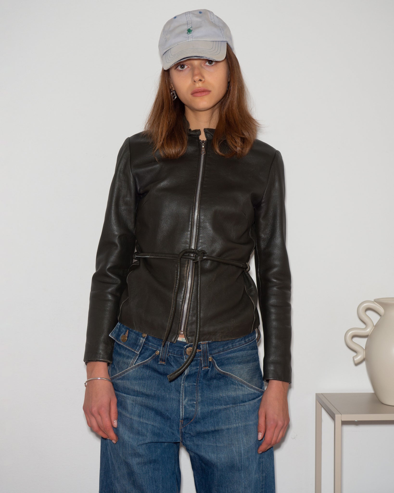 Belted Leather Jacket