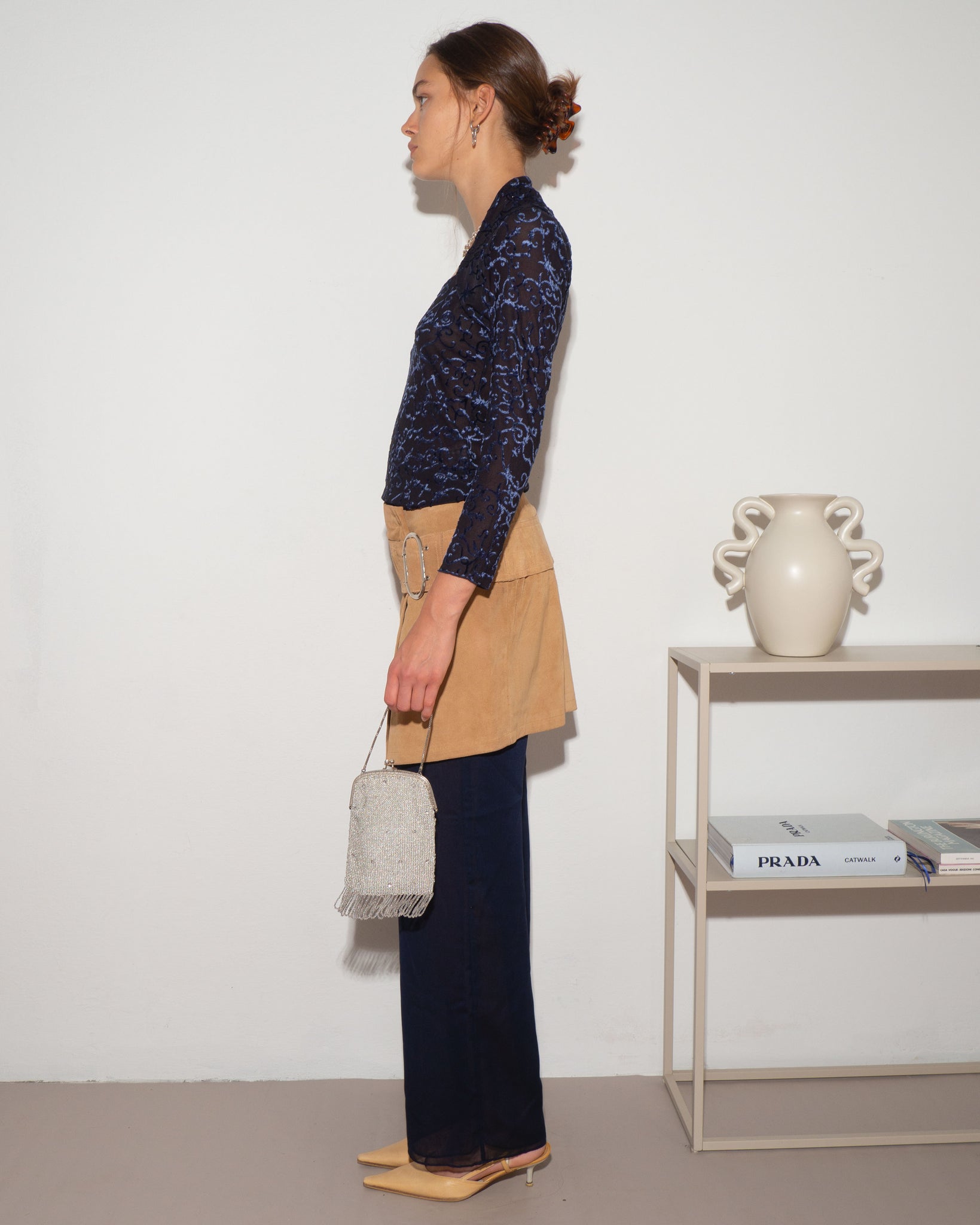 Suede Belted Skirt