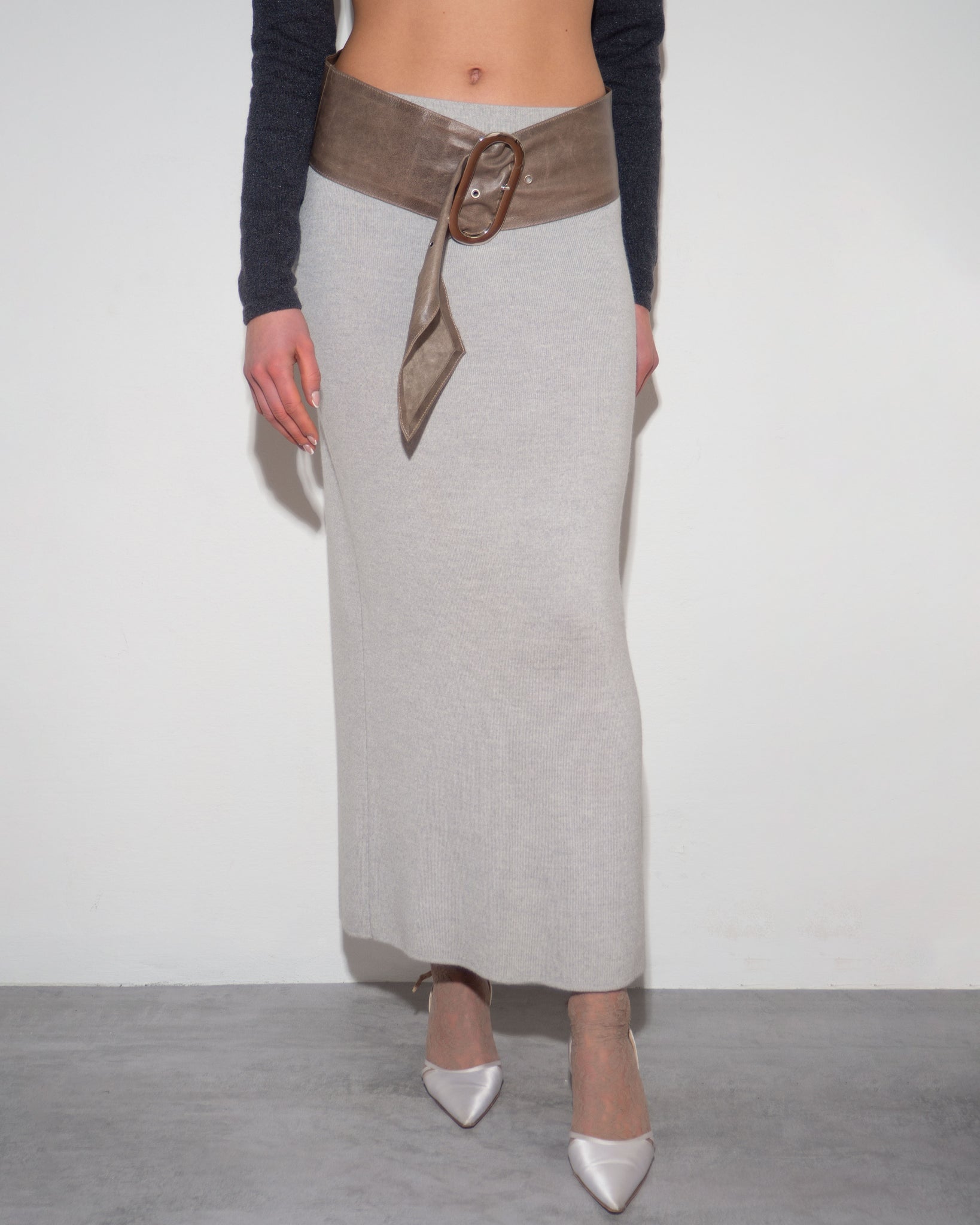 Khaki Leather Belt