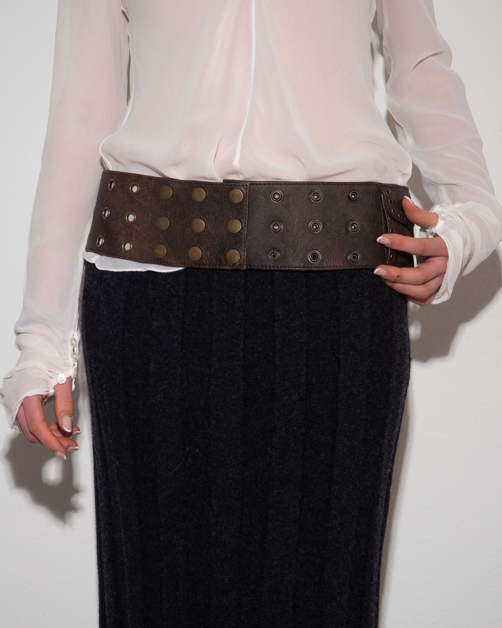 Eyelet Leather Belt