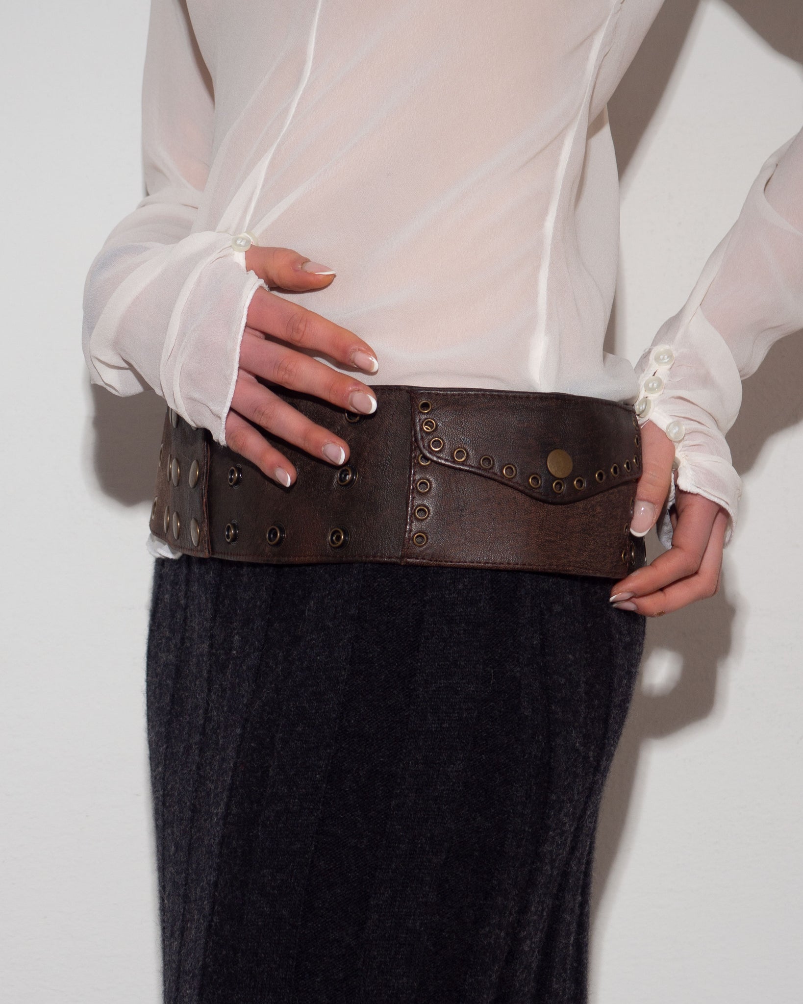 Eyelet Leather Belt