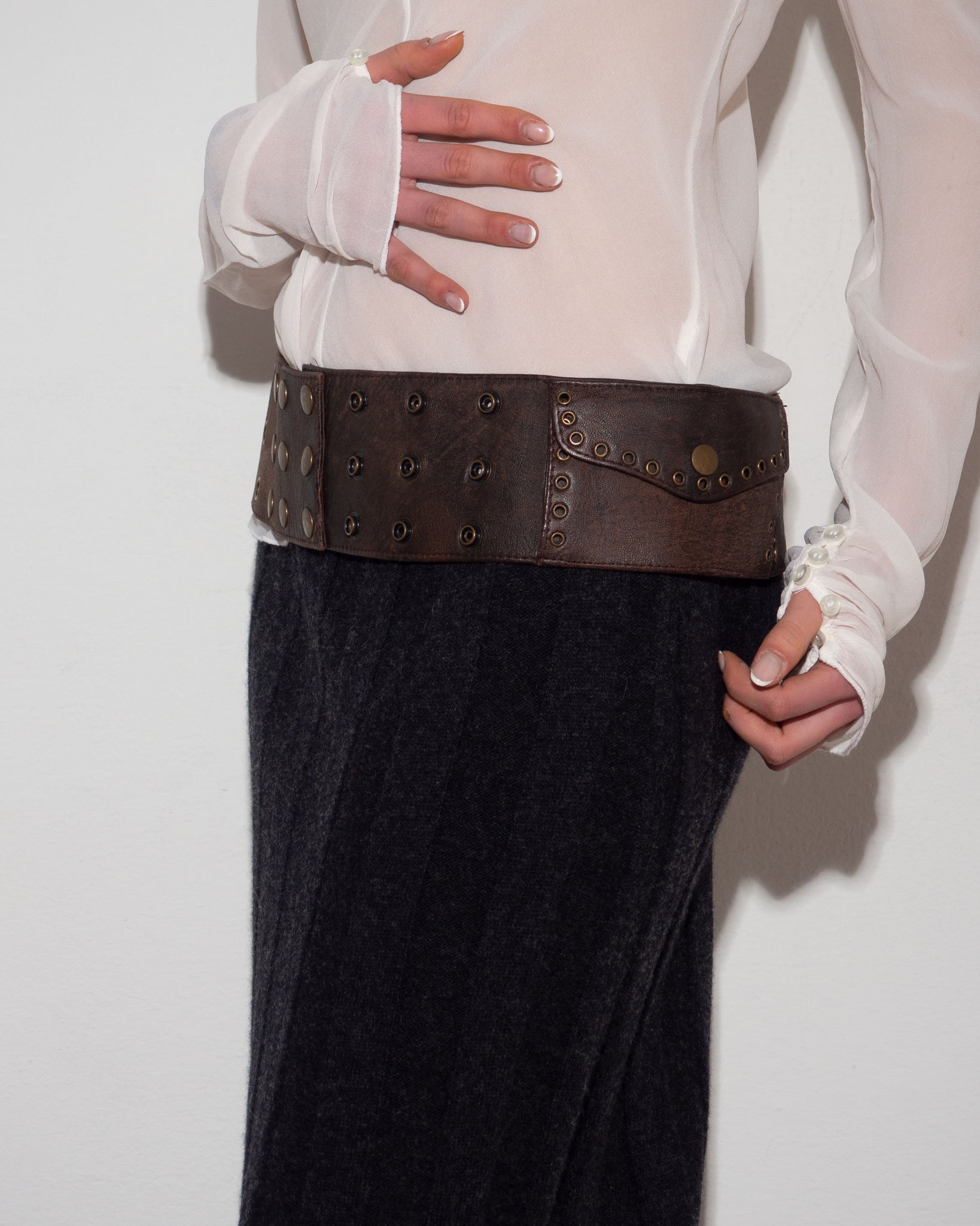 Eyelet Leather Belt