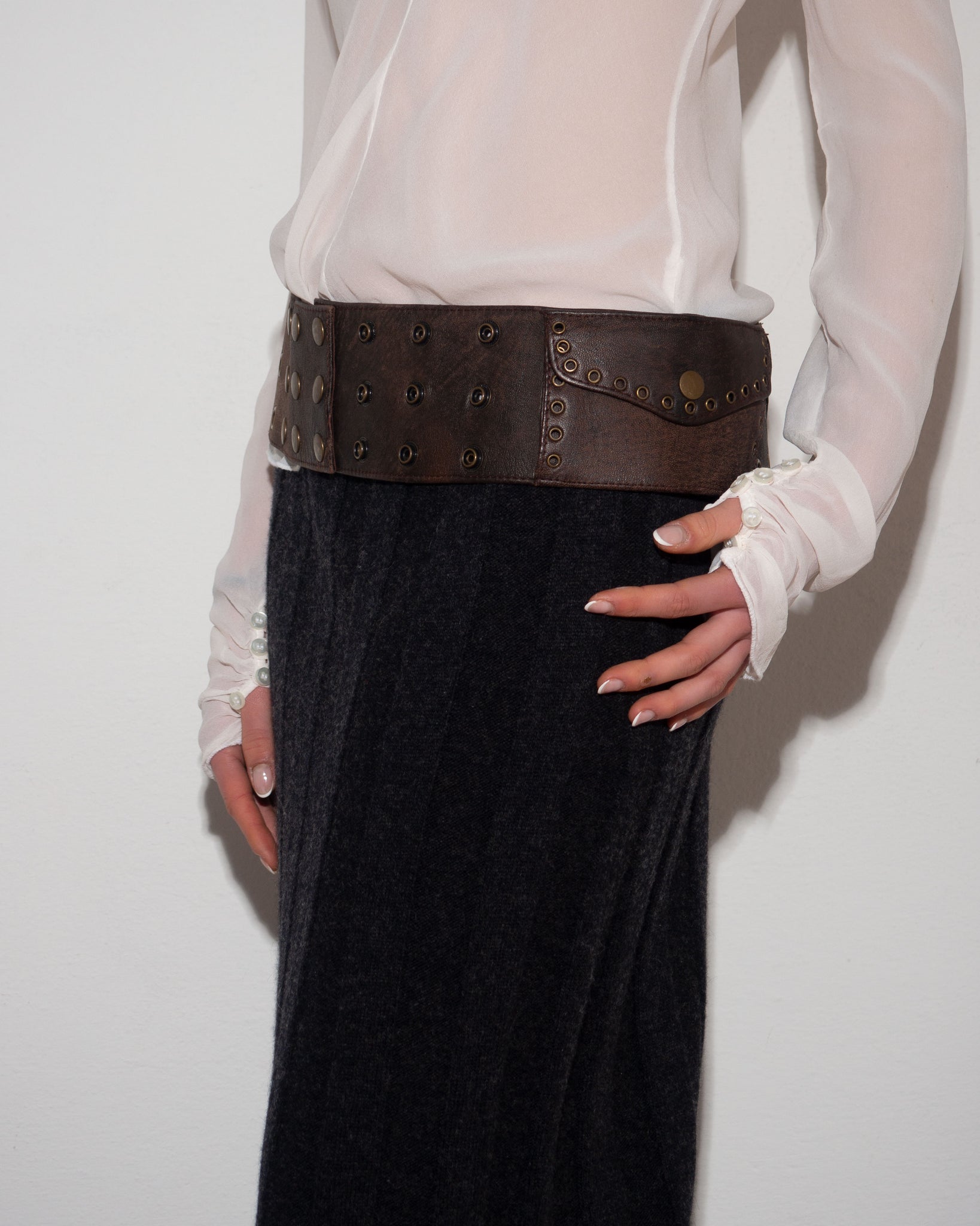 Eyelet Leather Belt