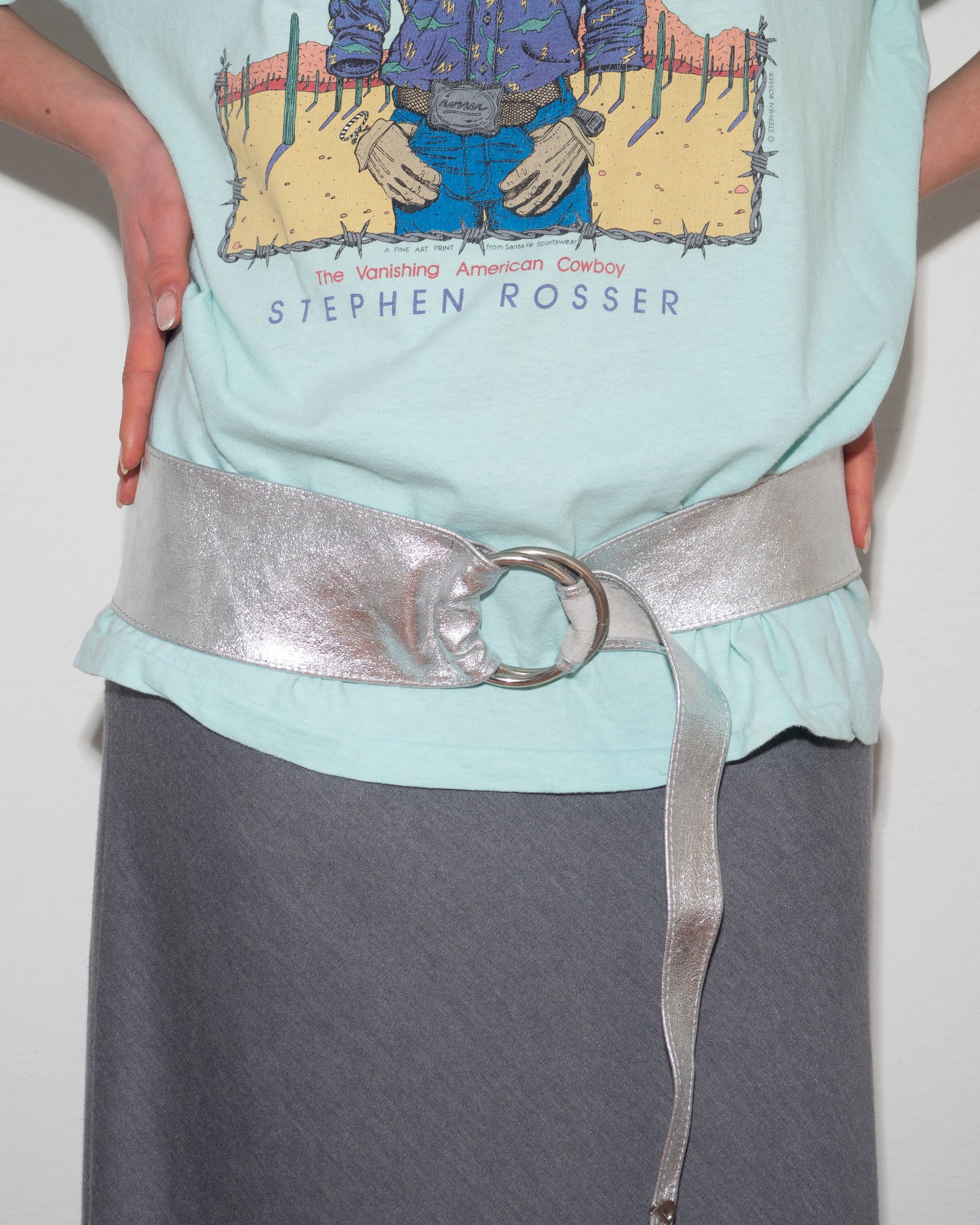 Silver Leather Belt