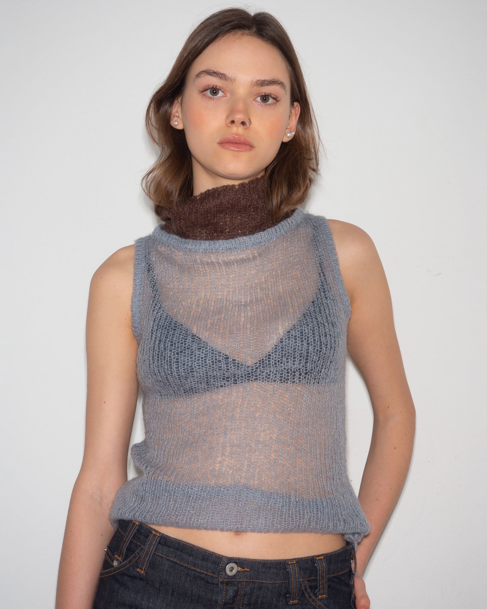 Sheer Knitted Vest