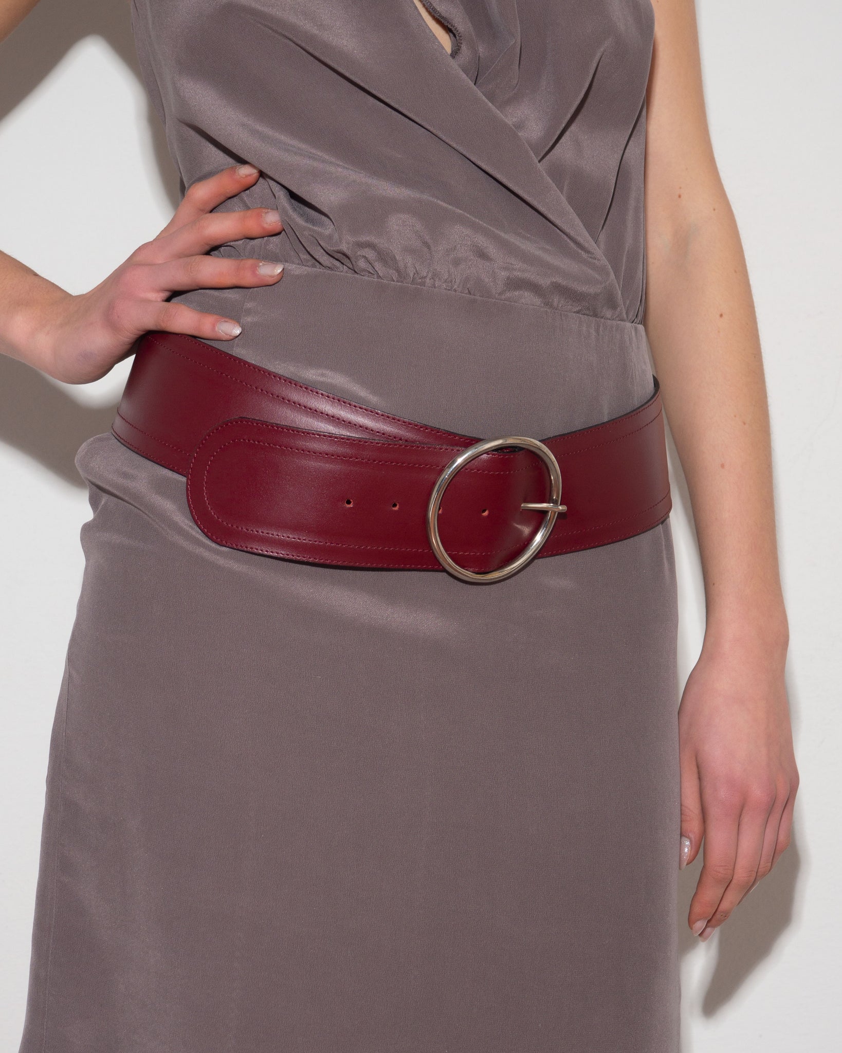 Burgundy Leather Belt
