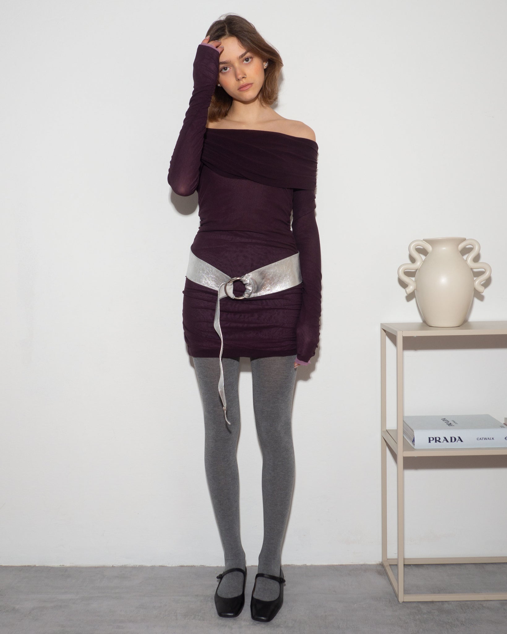 Cold Shoulder Mesh Dress