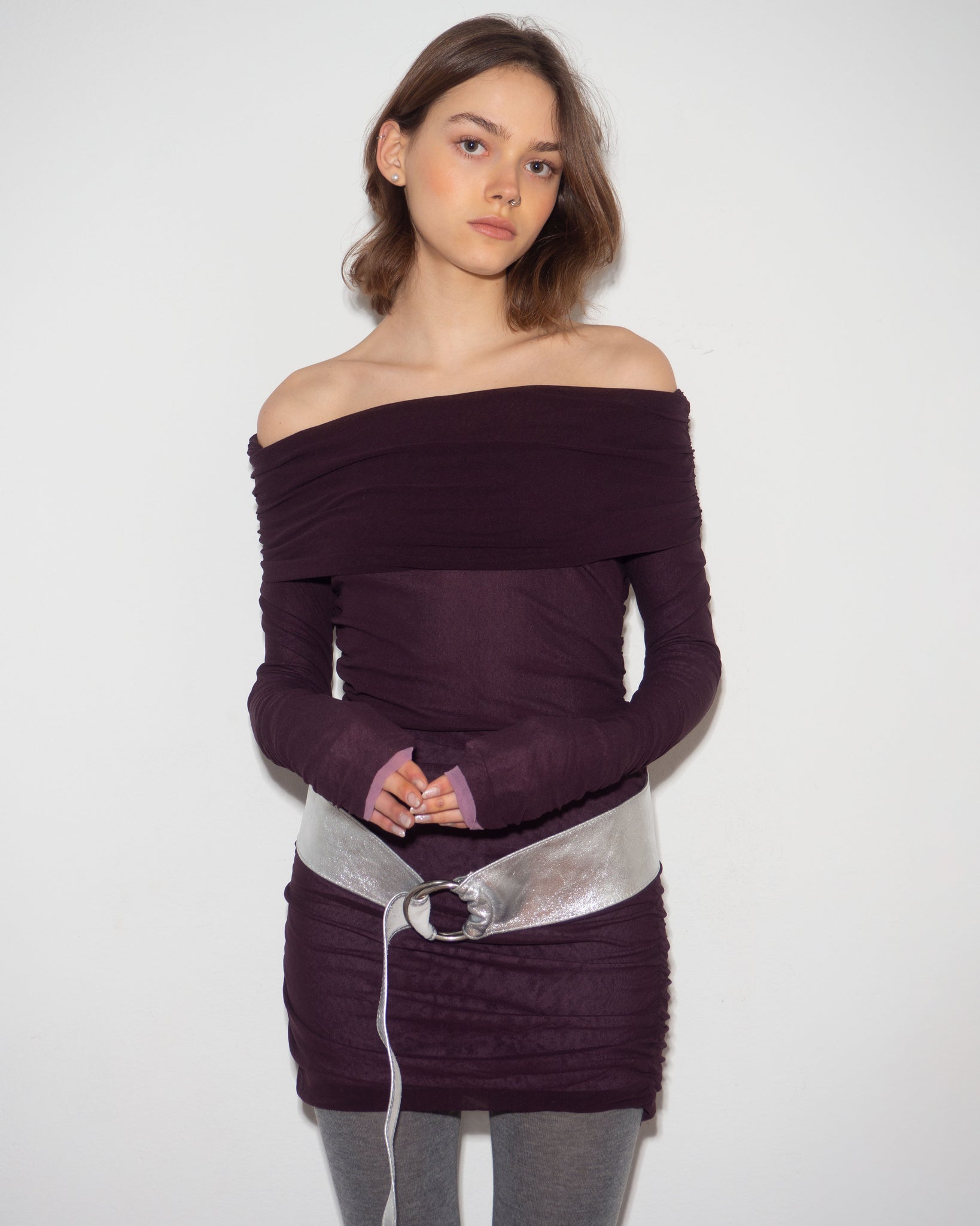 Cold Shoulder Mesh Dress