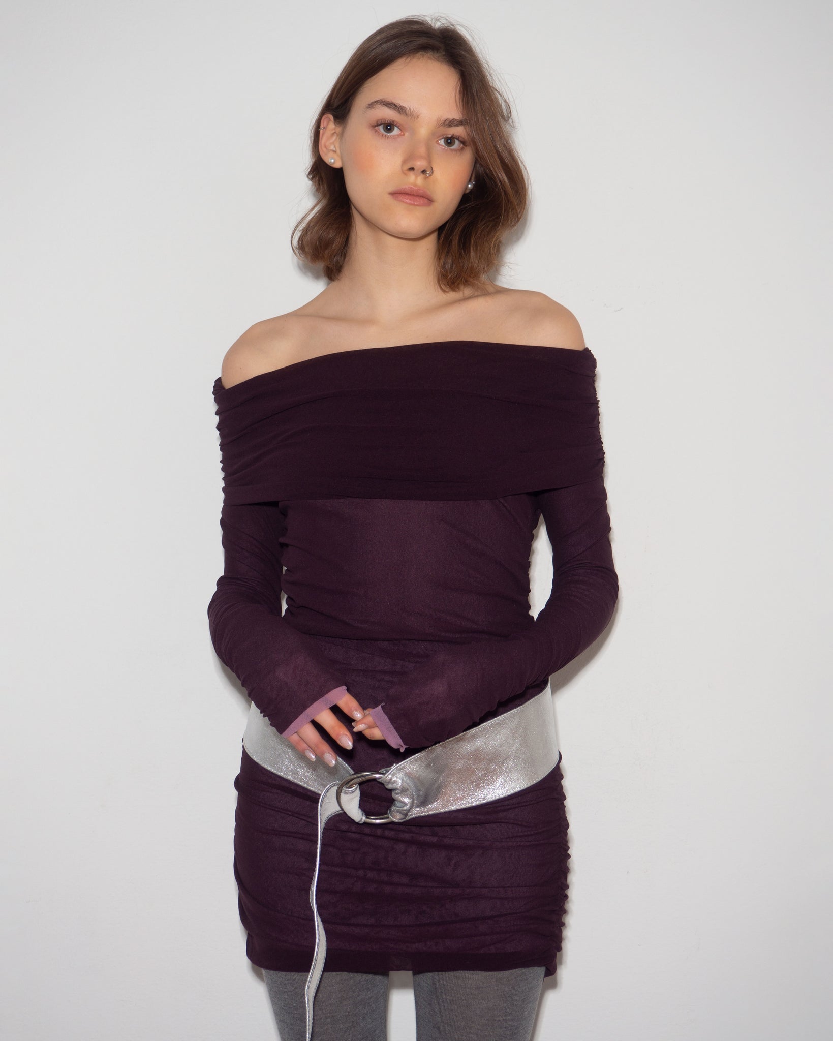 Cold Shoulder Mesh Dress