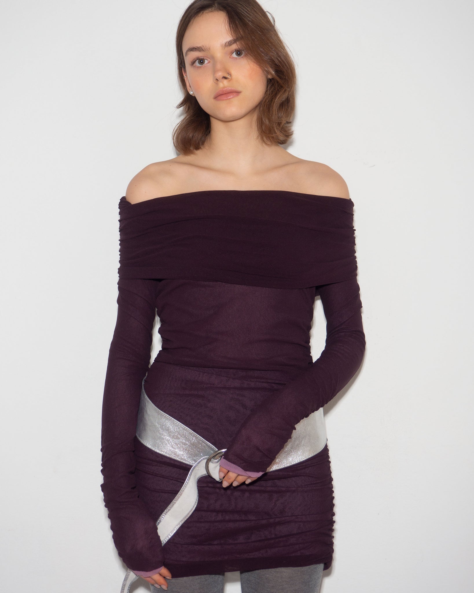 Cold Shoulder Mesh Dress