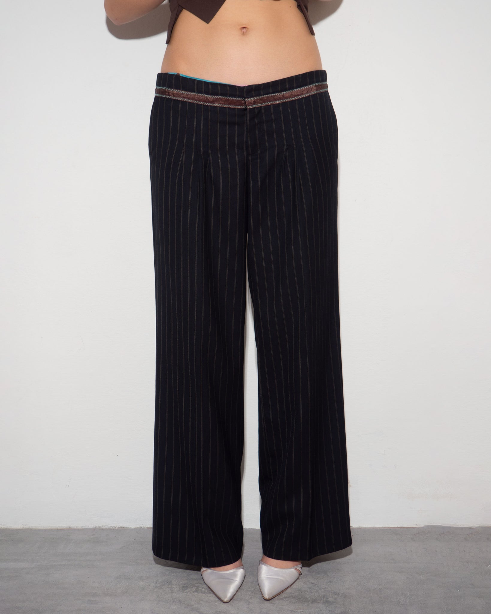 Low Rise Wool Trousers