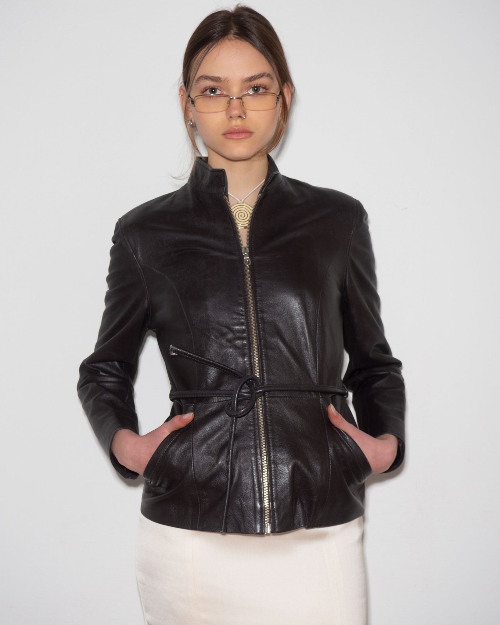Leather Belted Jacket