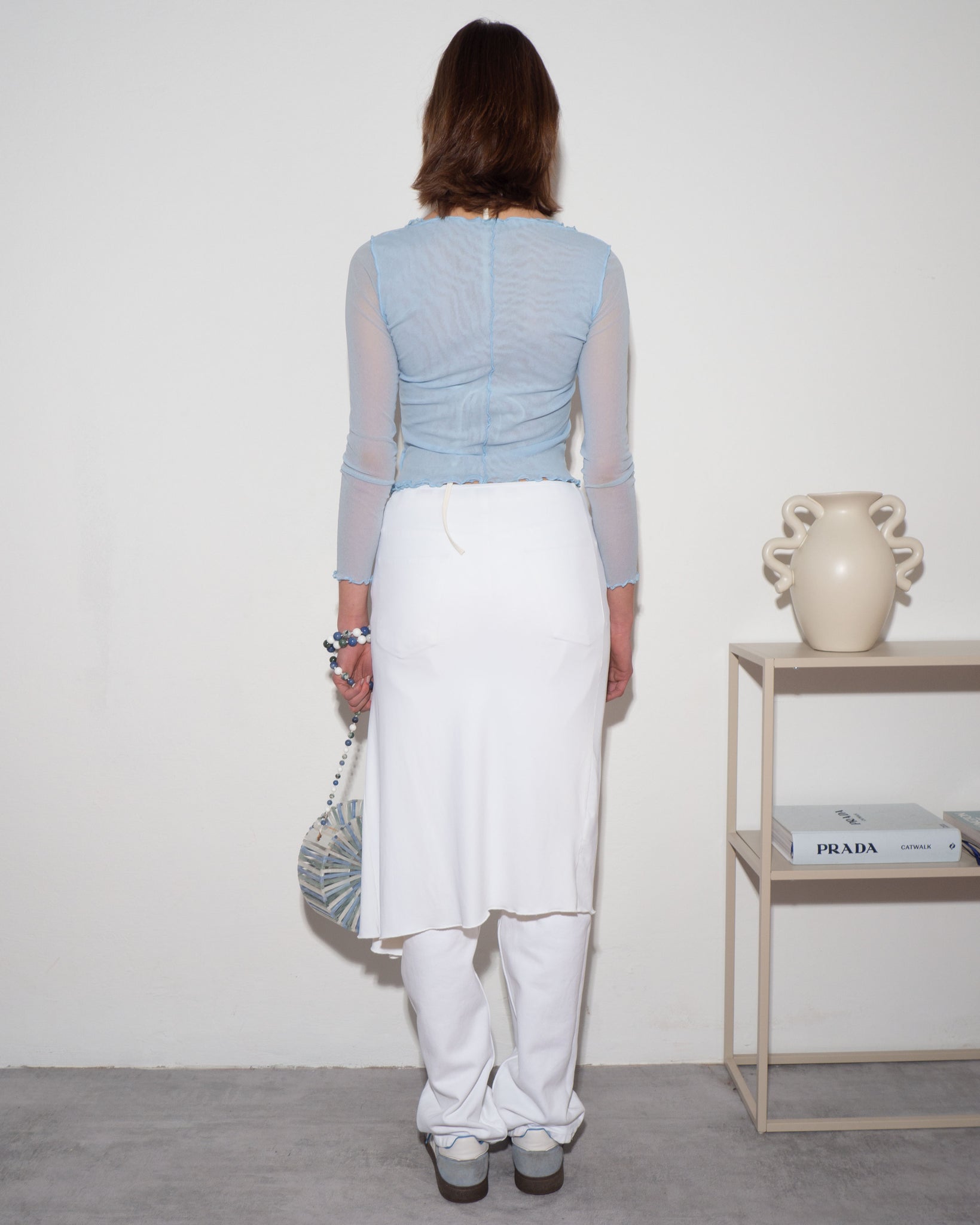 White Asymmetric Skirt