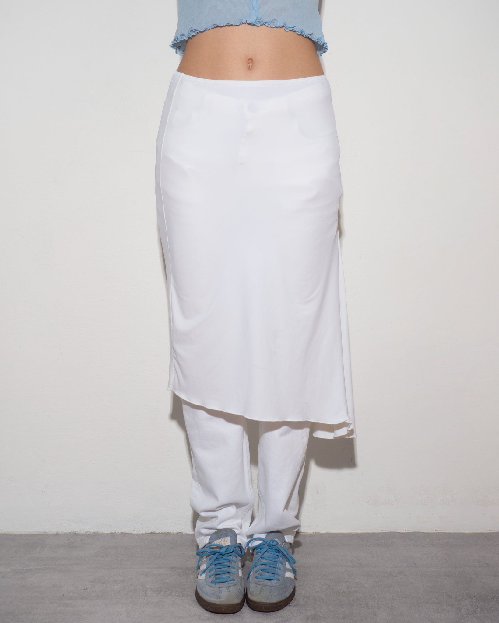 White Asymmetric Skirt