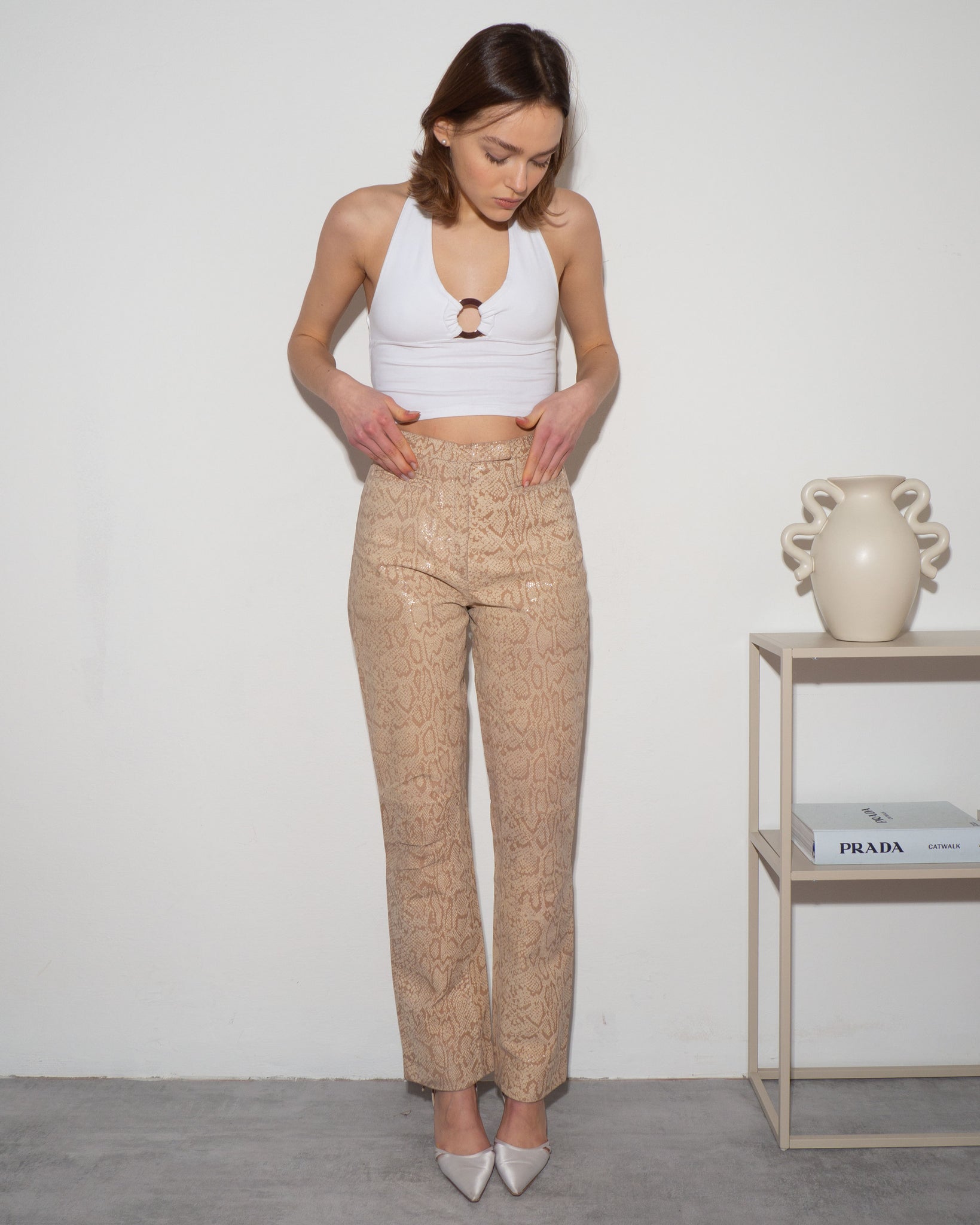Leather Embossed Pants