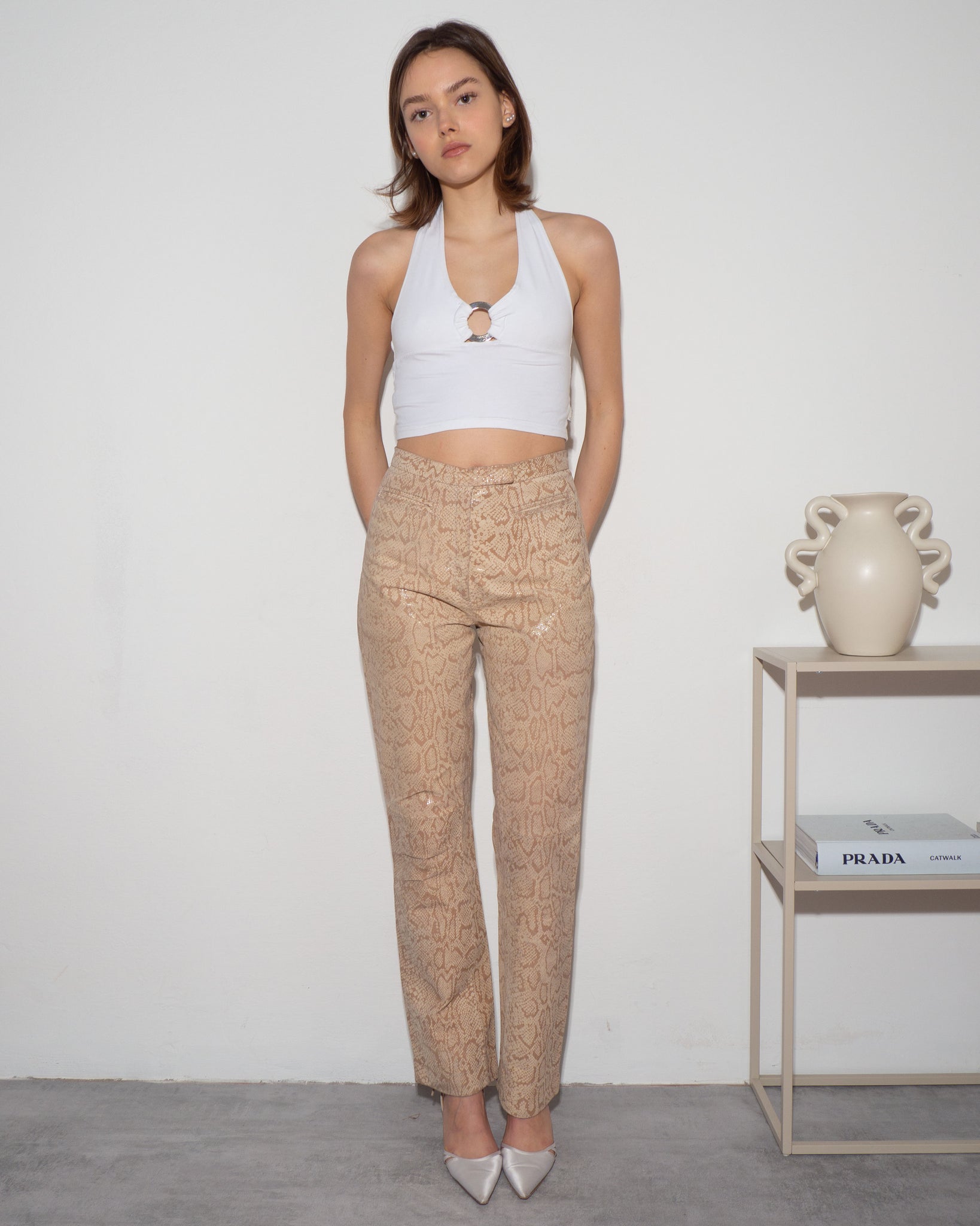 Leather Embossed Pants