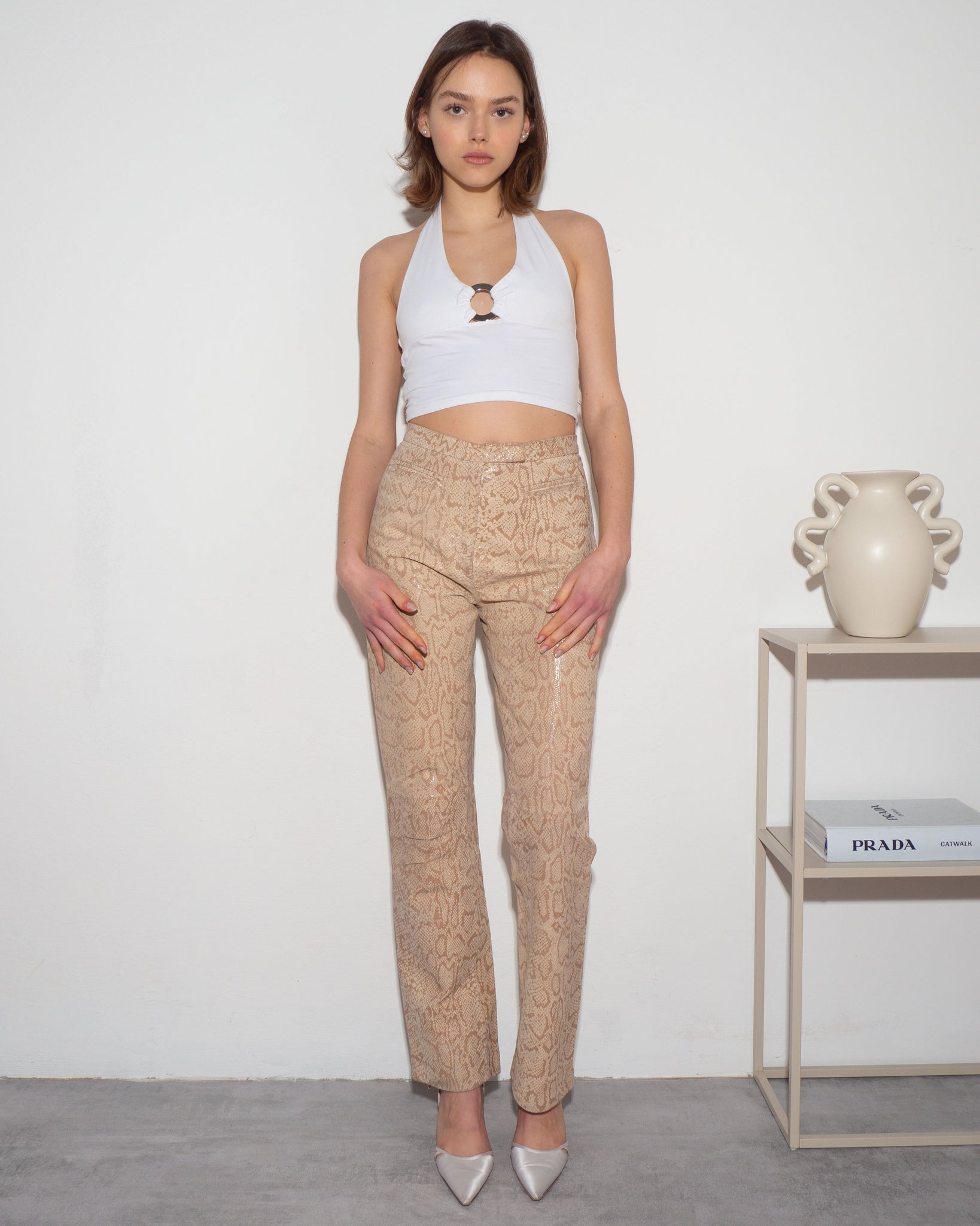 Leather Embossed Pants