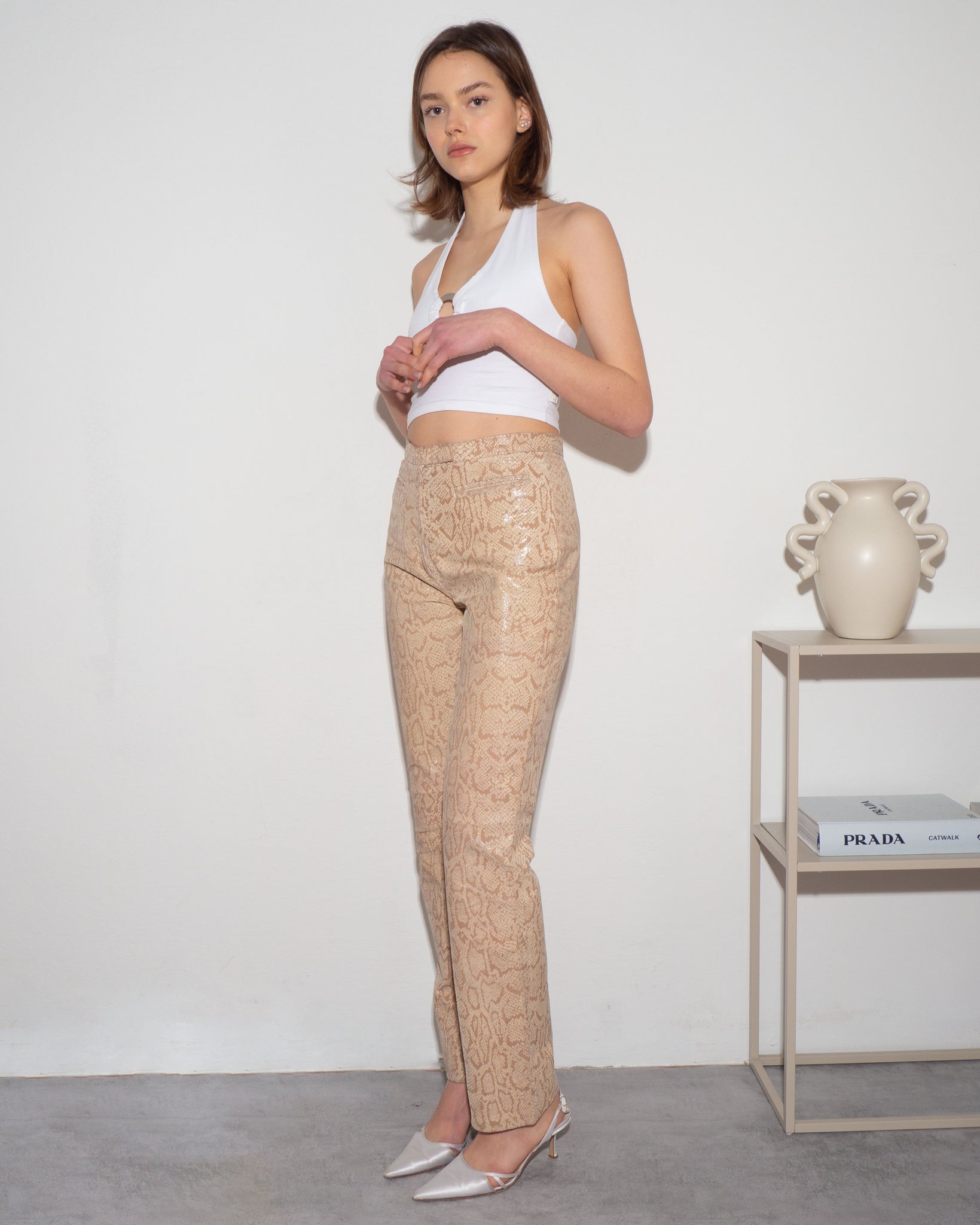 Leather Embossed Pants