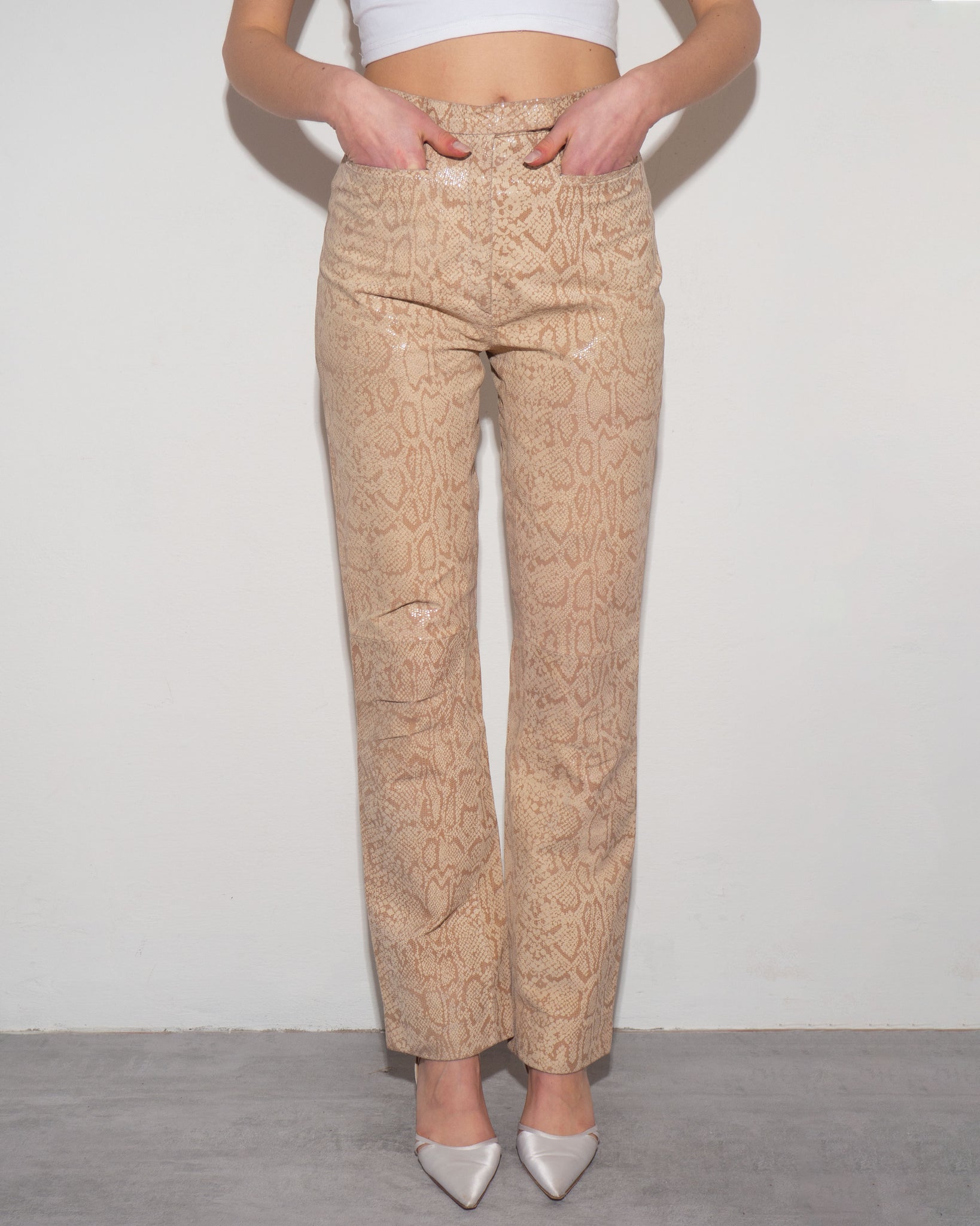 Leather Embossed Pants
