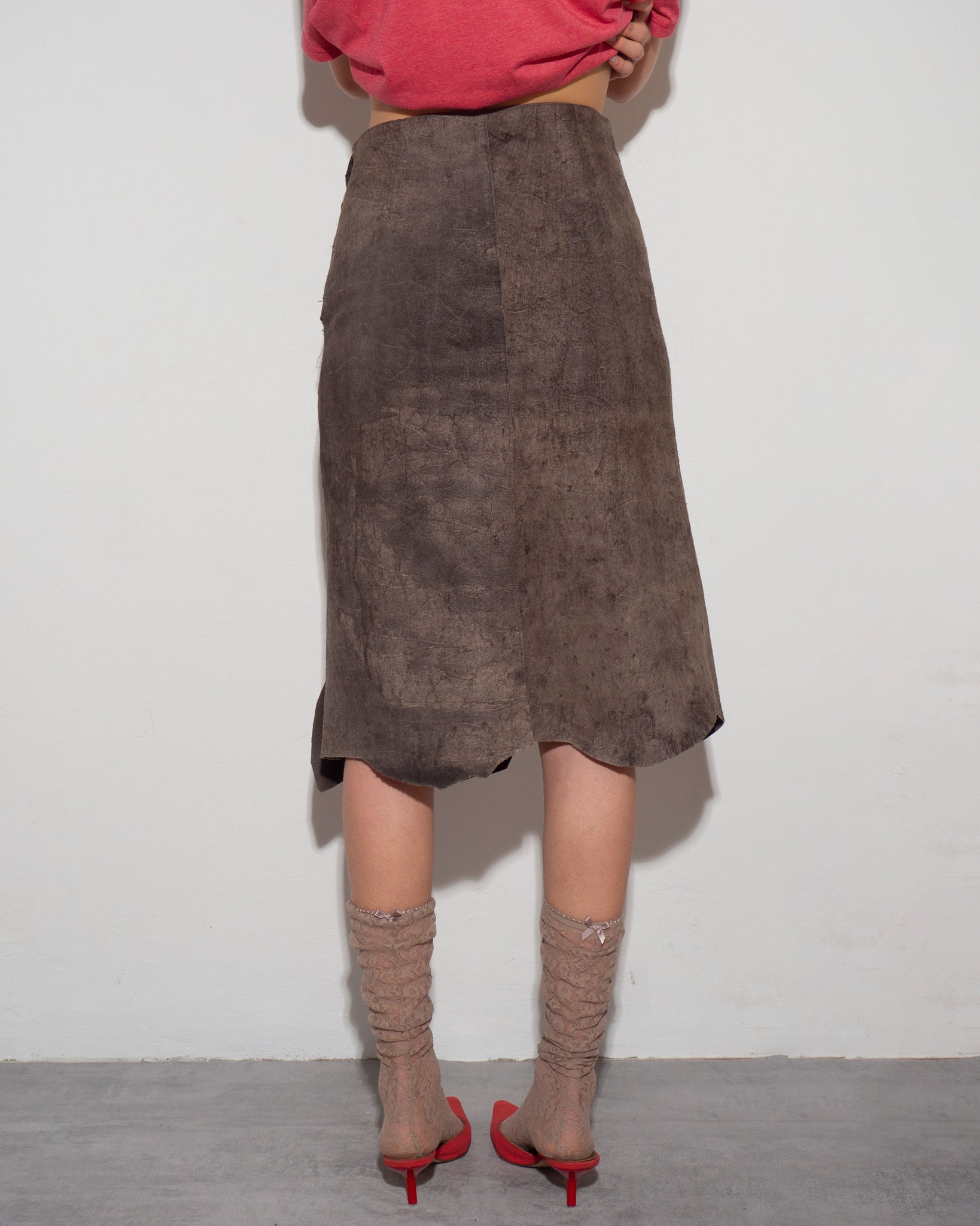Leather Asymmetric Skirt