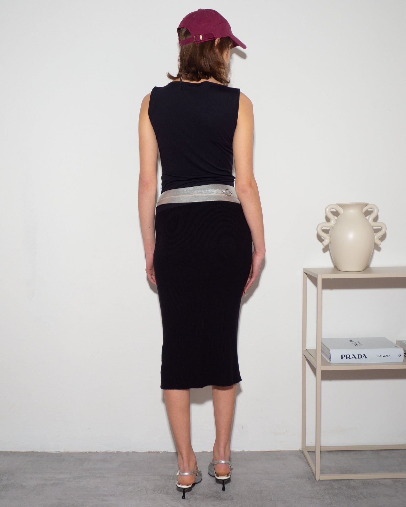 Knitted Slit Skirt