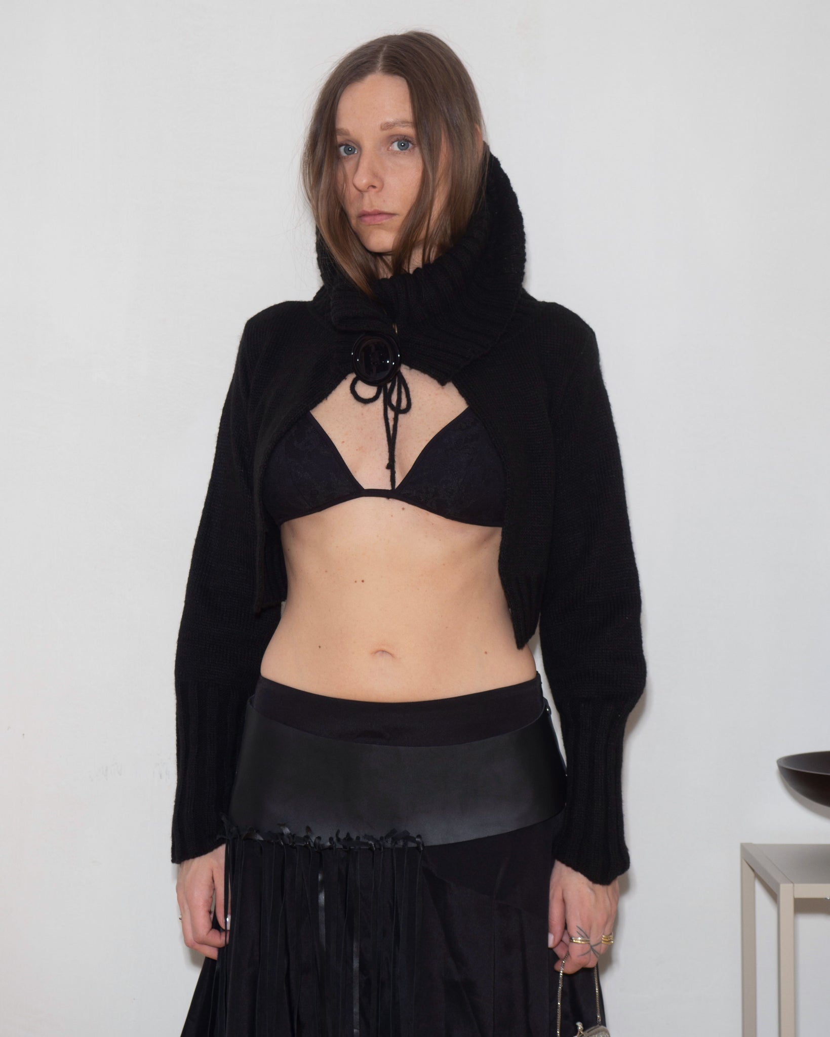 Knitted Hooded Shrug