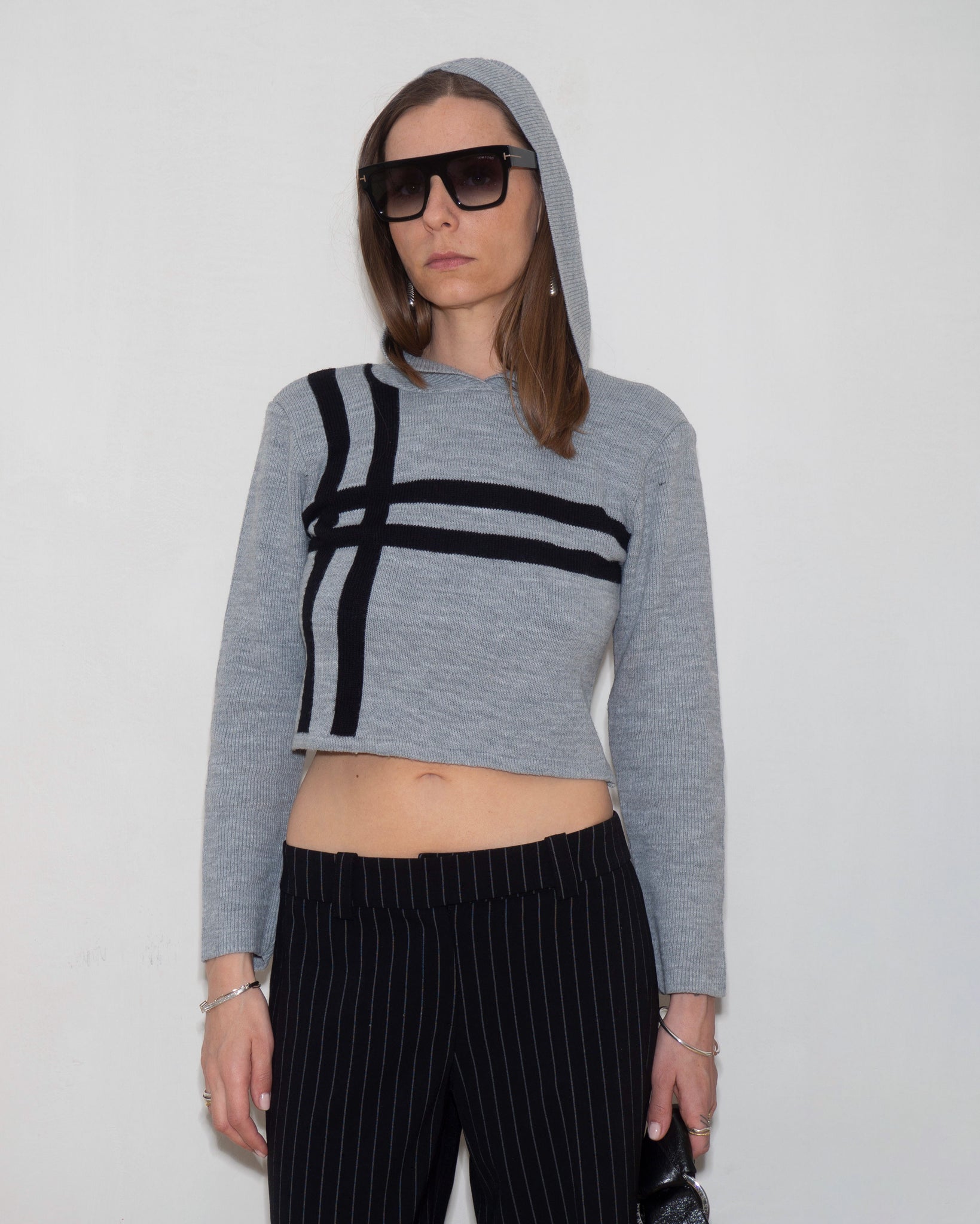 Cropped Hooded Knit