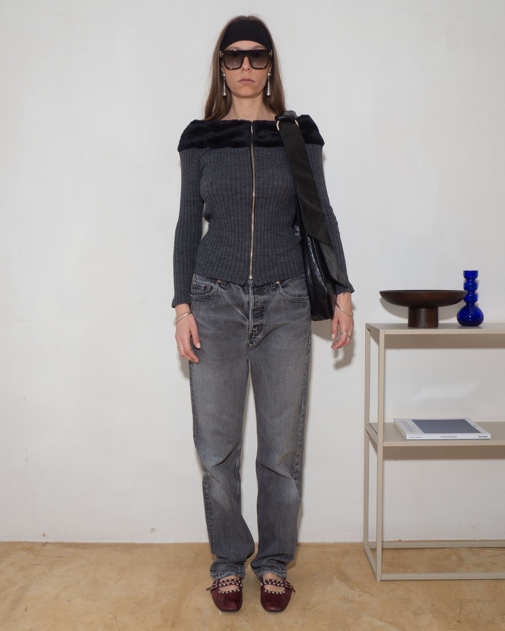Furry Zip Cardigan