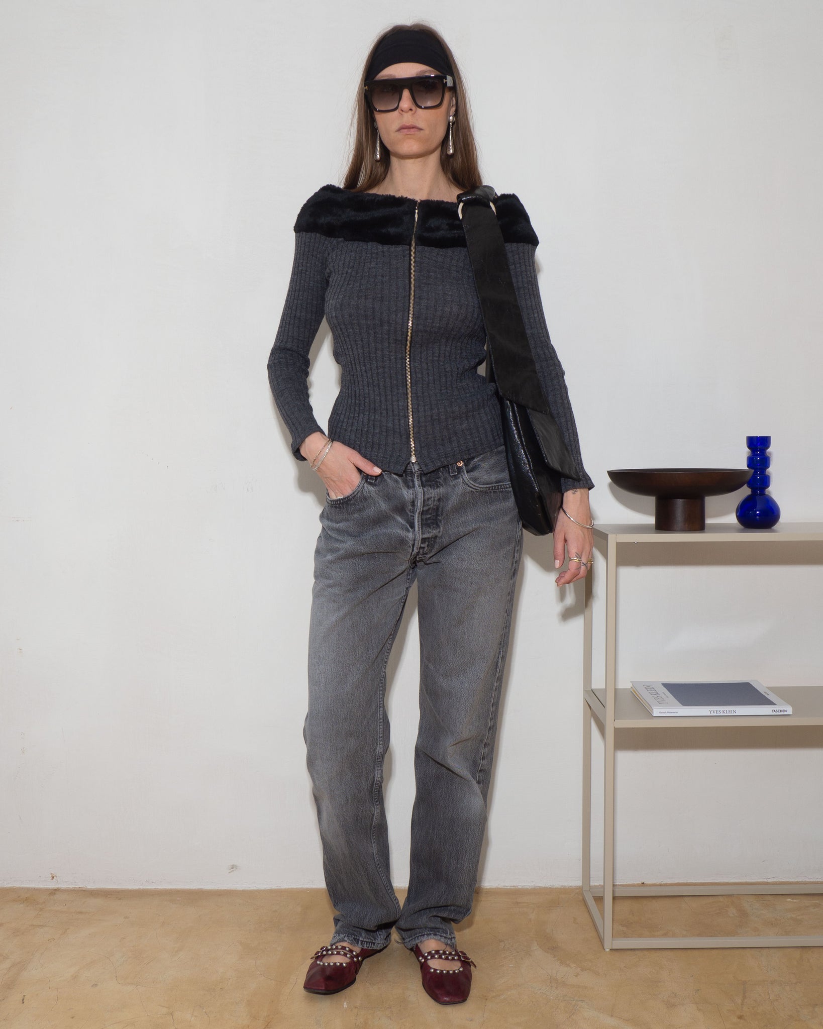 Furry Zip Cardigan
